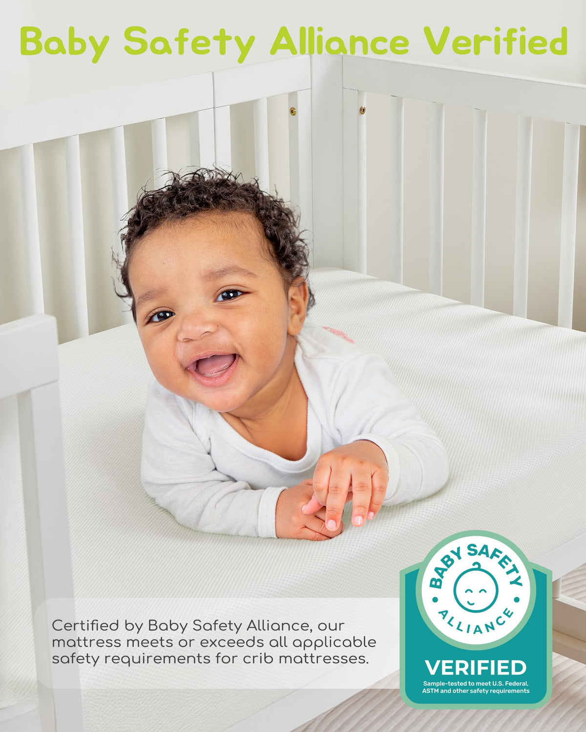 Breathable Standard Full Size Crib Mattress with Waterproof Machine Washable Cover X838