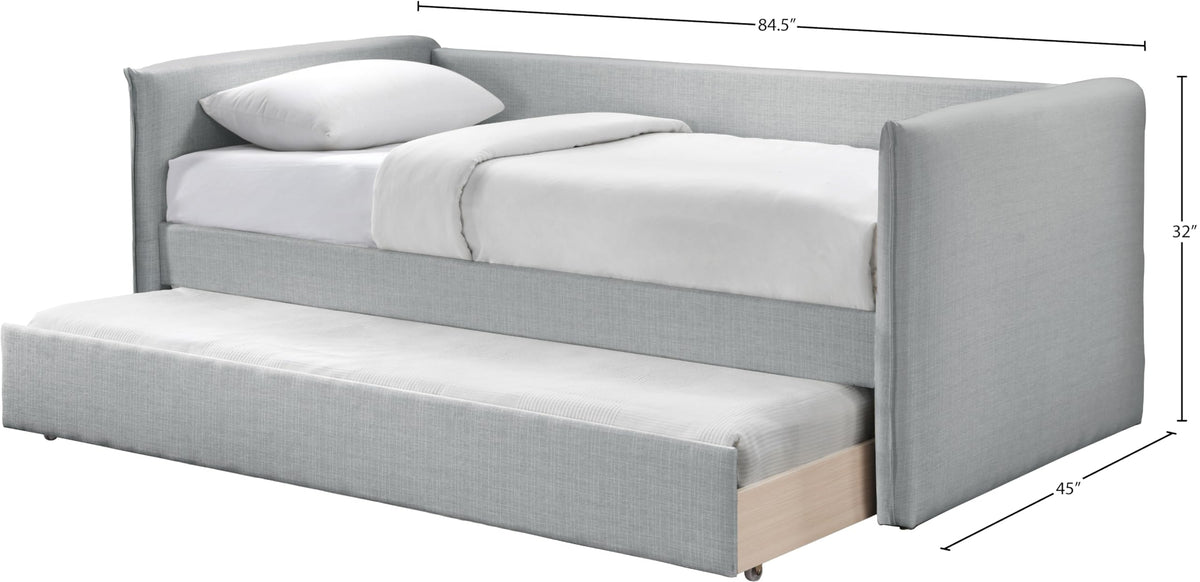 Light Grey Linen Textured Twin Daybed with Trundle Z861617