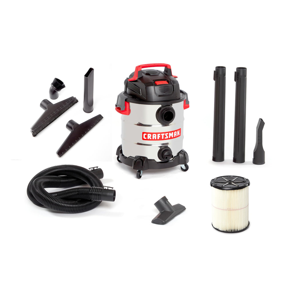 10 Gallon 6.0 Peak HP Stainless Steel Vacuum W436