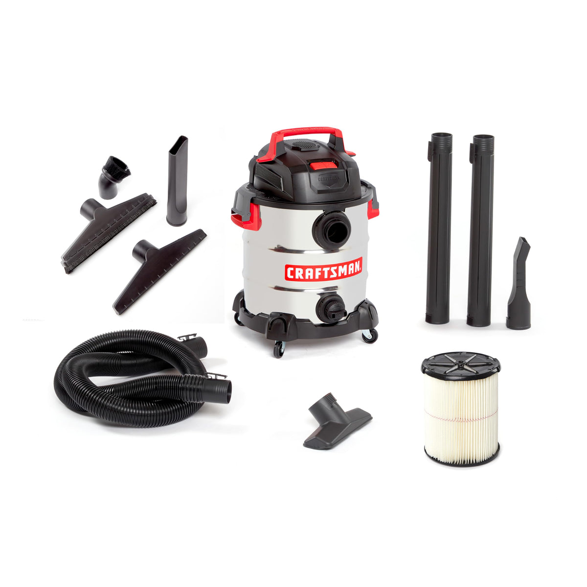 10 Gallon 6.0 Peak HP Stainless Steel Vacuum W436