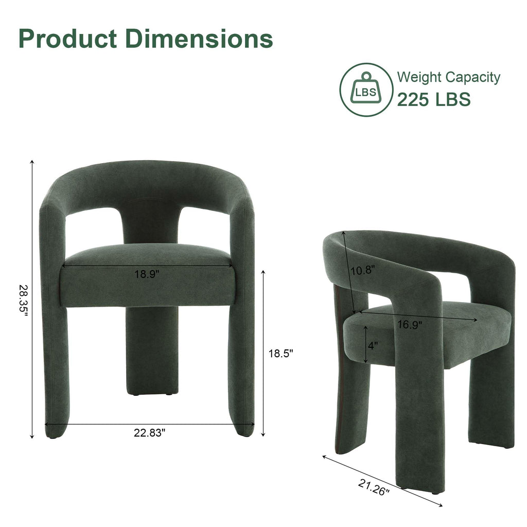 Green Upholstered Dining Chairs Set of 2 D409657