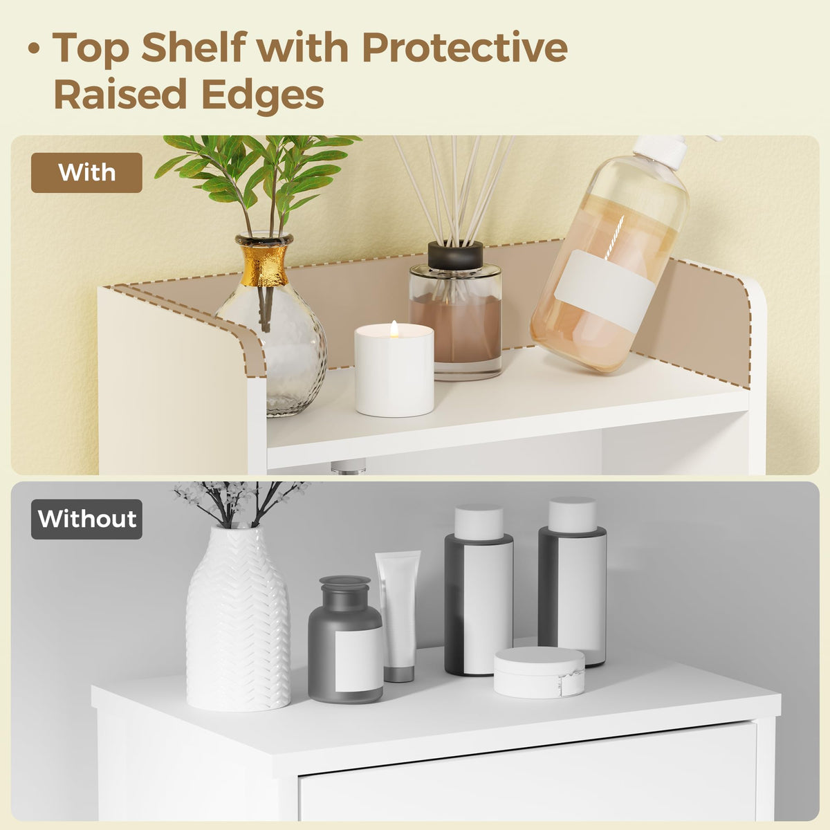 White 2 Door Bathroom Storage Cabinet X78239
