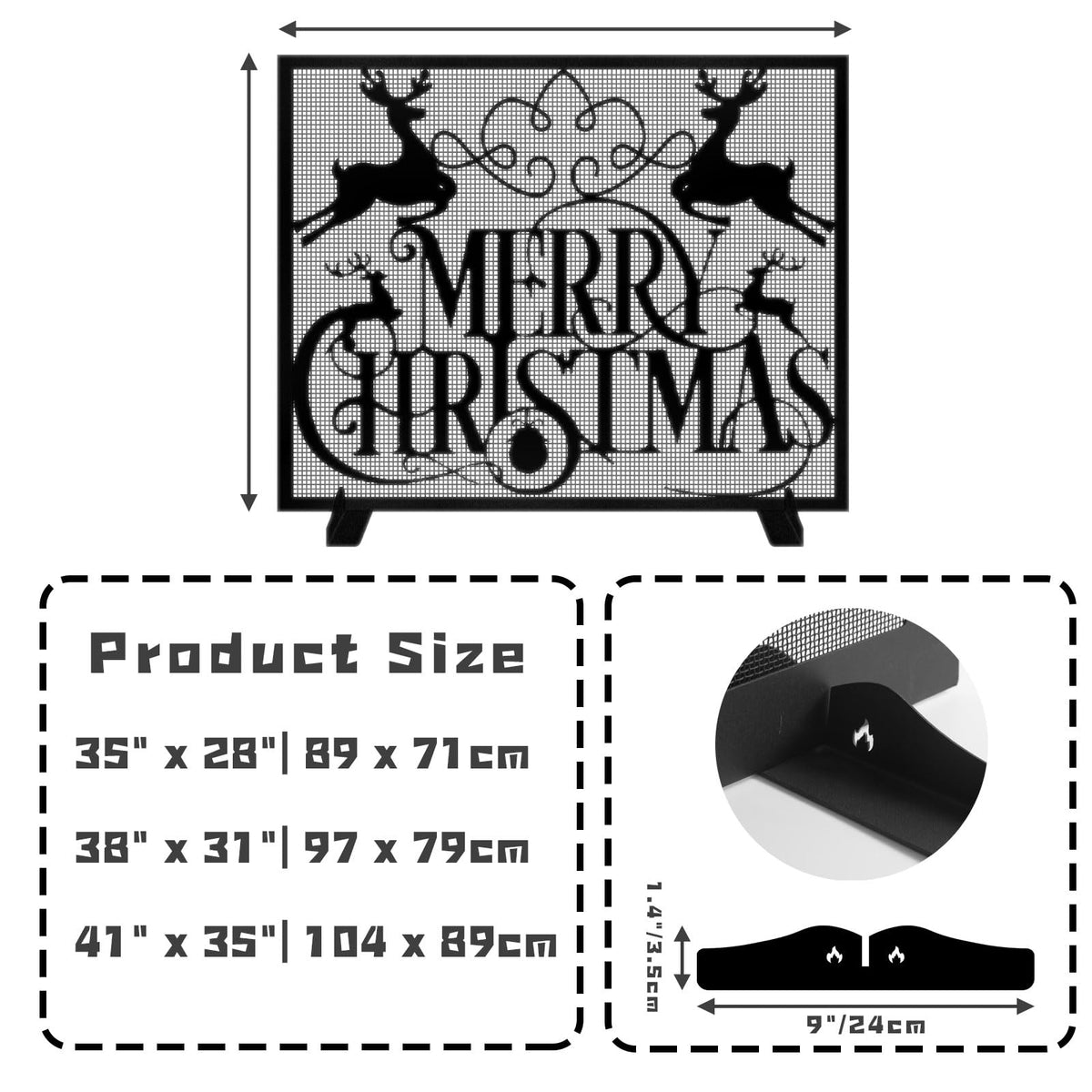 Christmas Fireplace Screen I352