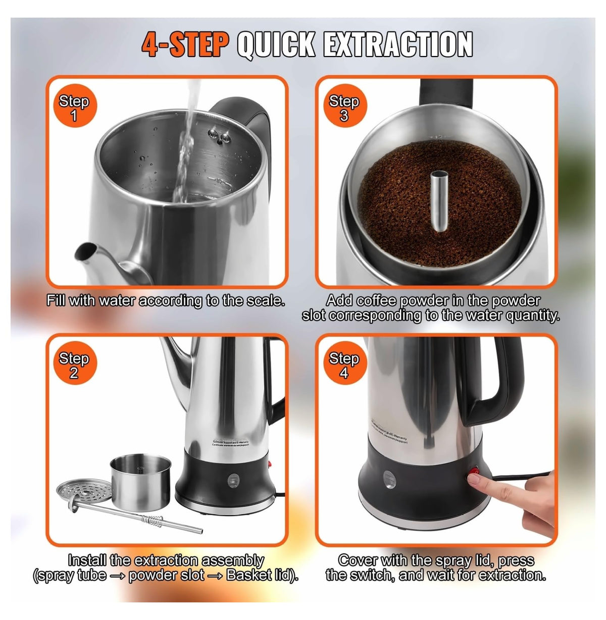 Stainless Steel Electric Coffee Percolator L793024