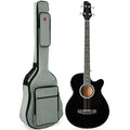 Full Size 4 String Black Acoustic Electric Bass Guitar L7375