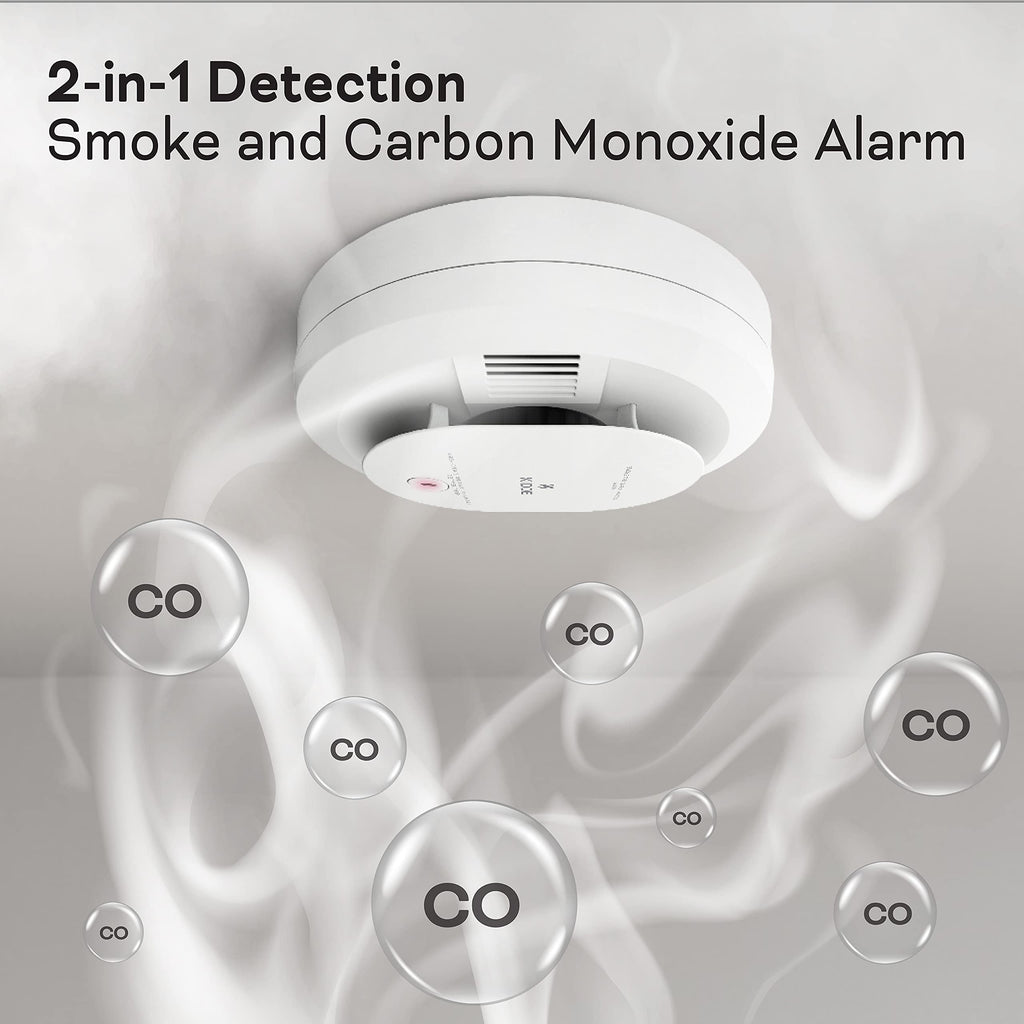 Hardwired Smoke & Carbon Monoxide Detector with Battery Backup, 2 Pack V2259