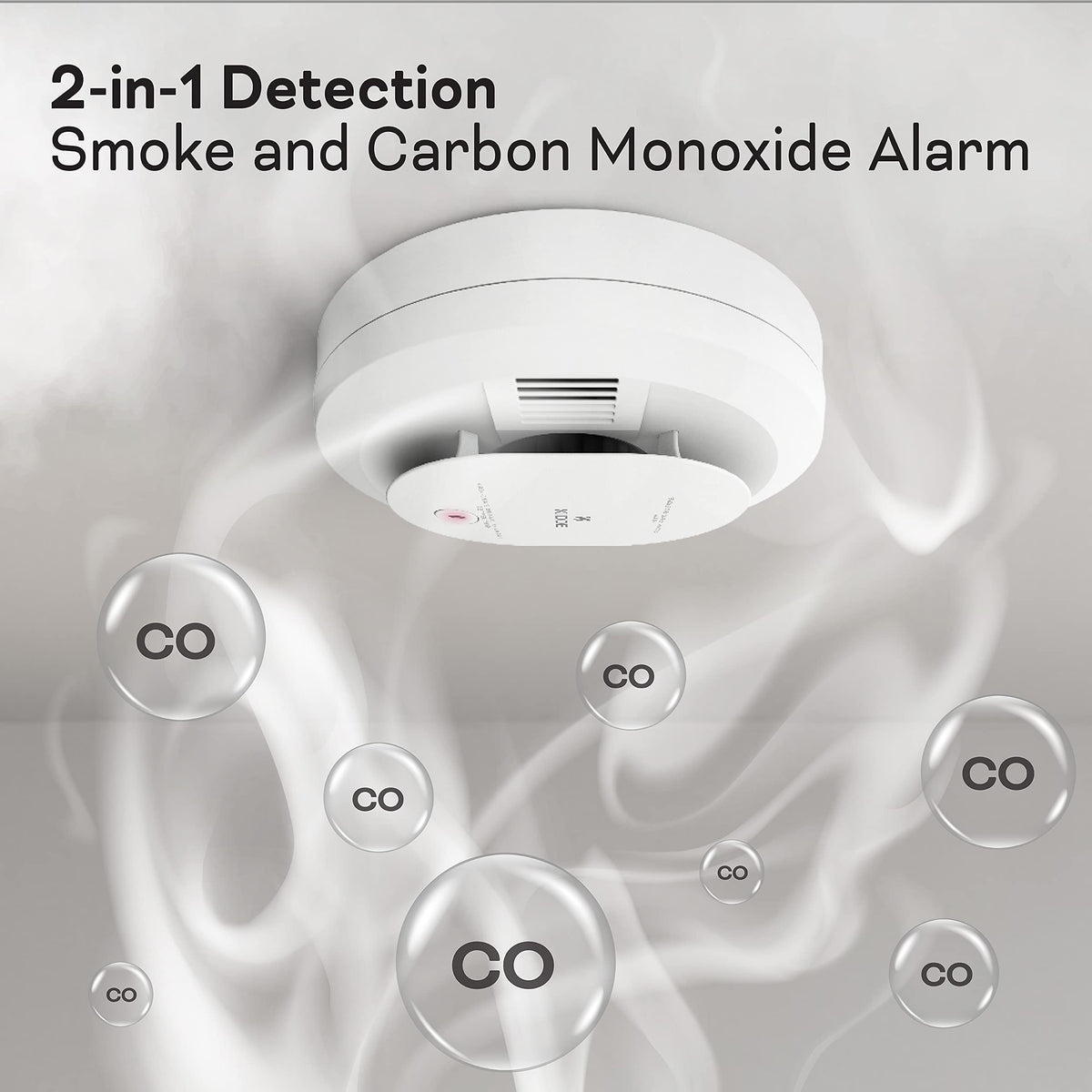 Hardwired Smoke & Carbon Monoxide Detector with Battery Backup, 2 Pack V2259