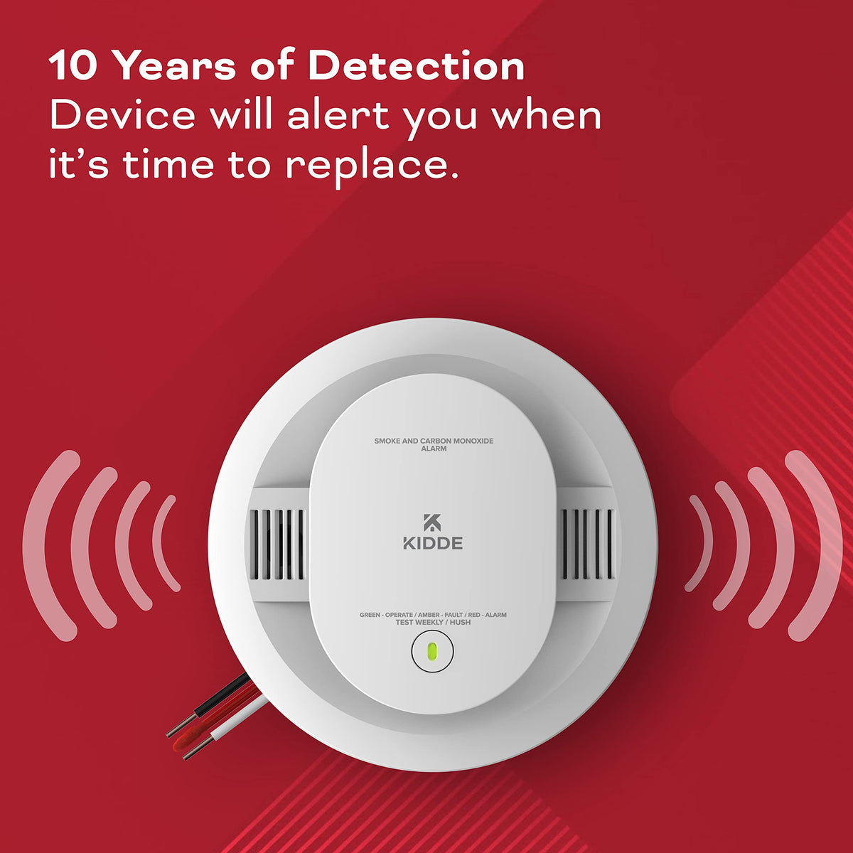 Hardwired Smoke & Carbon Monoxide Detector with Battery Backup, 2 Pack V2259