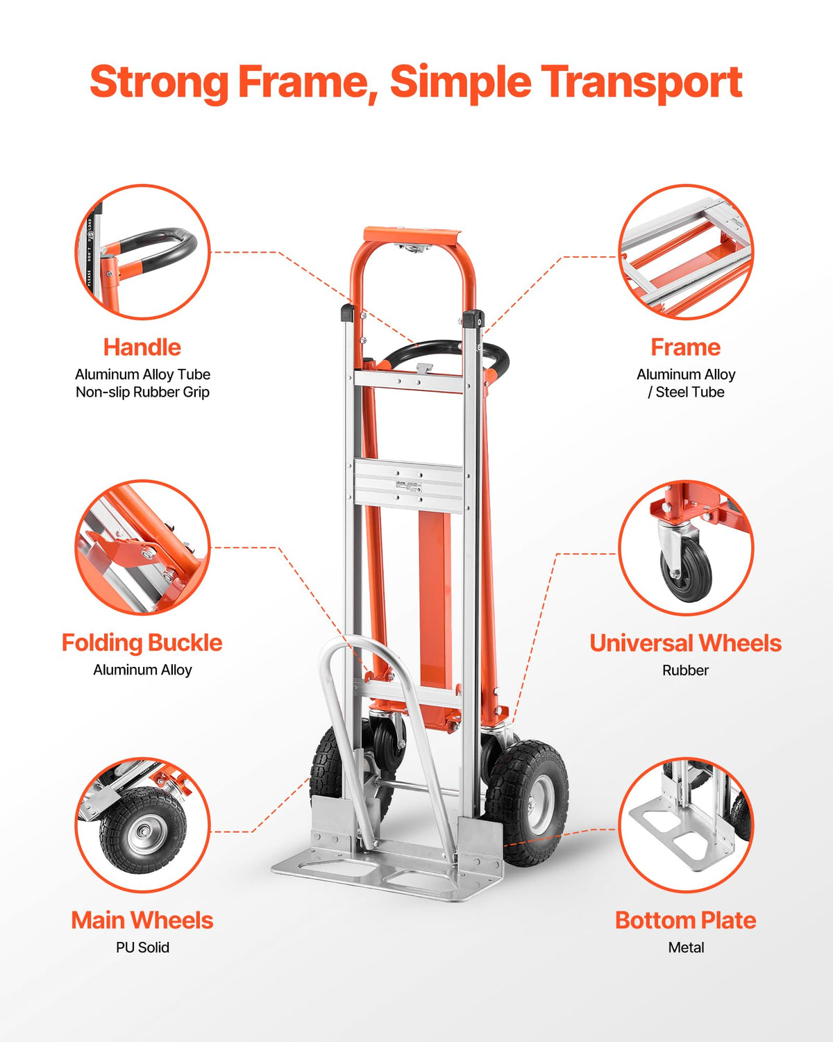 4 in 1 Hand Truck Dolly 1000 lbs Load Capacity R566
