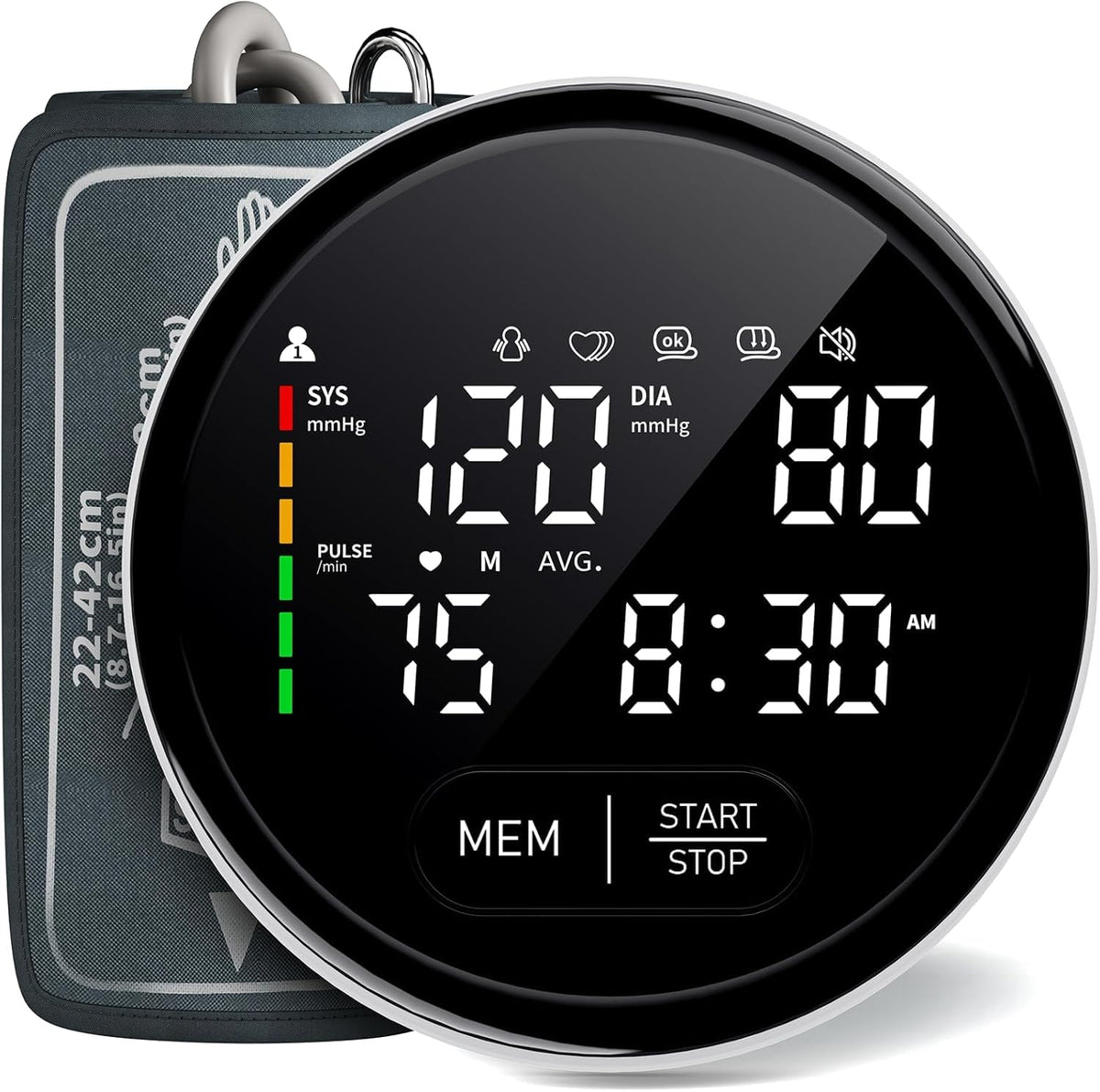Automatic Upper Arm Blood Pressure Monitor with Adjustable Cuff R201835