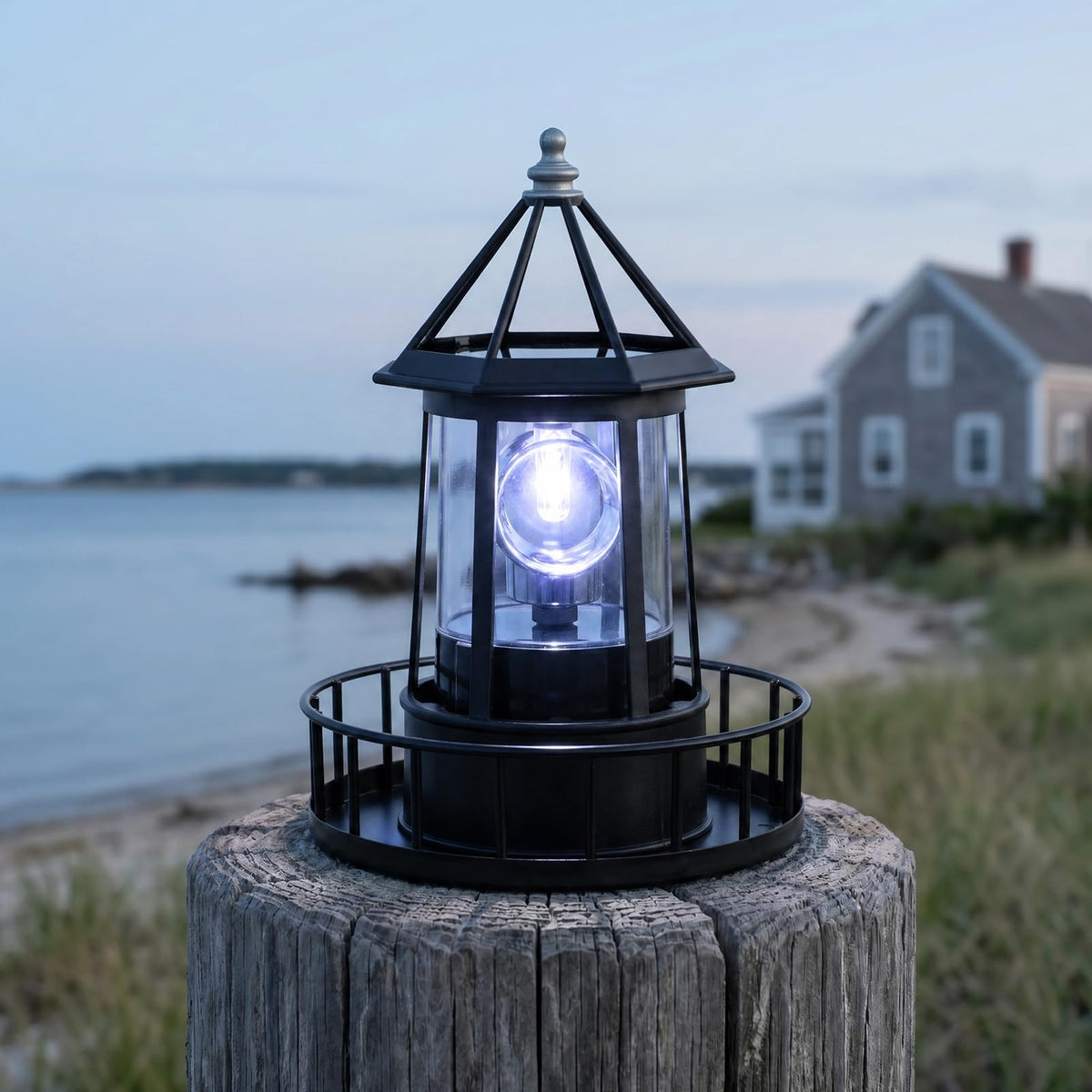 Solar Lighthouse Rotating LED Light IP65 Waterproof Outdoor Lamp F1342
