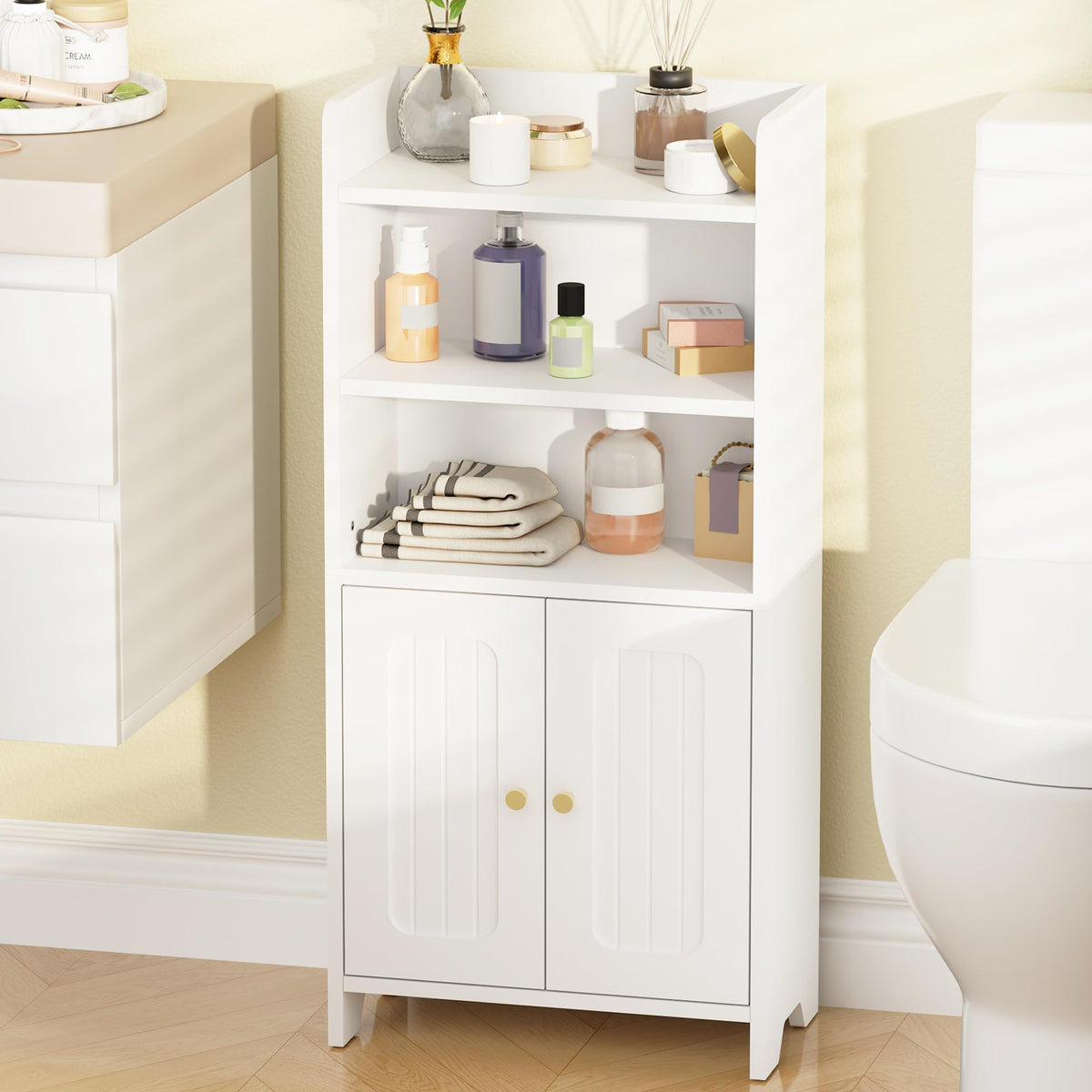 White 2 Door Bathroom Storage Cabinet X78239