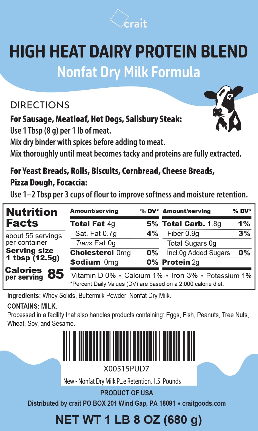 Nonfat Dry Milk Powder 1.5 Pounds C935
