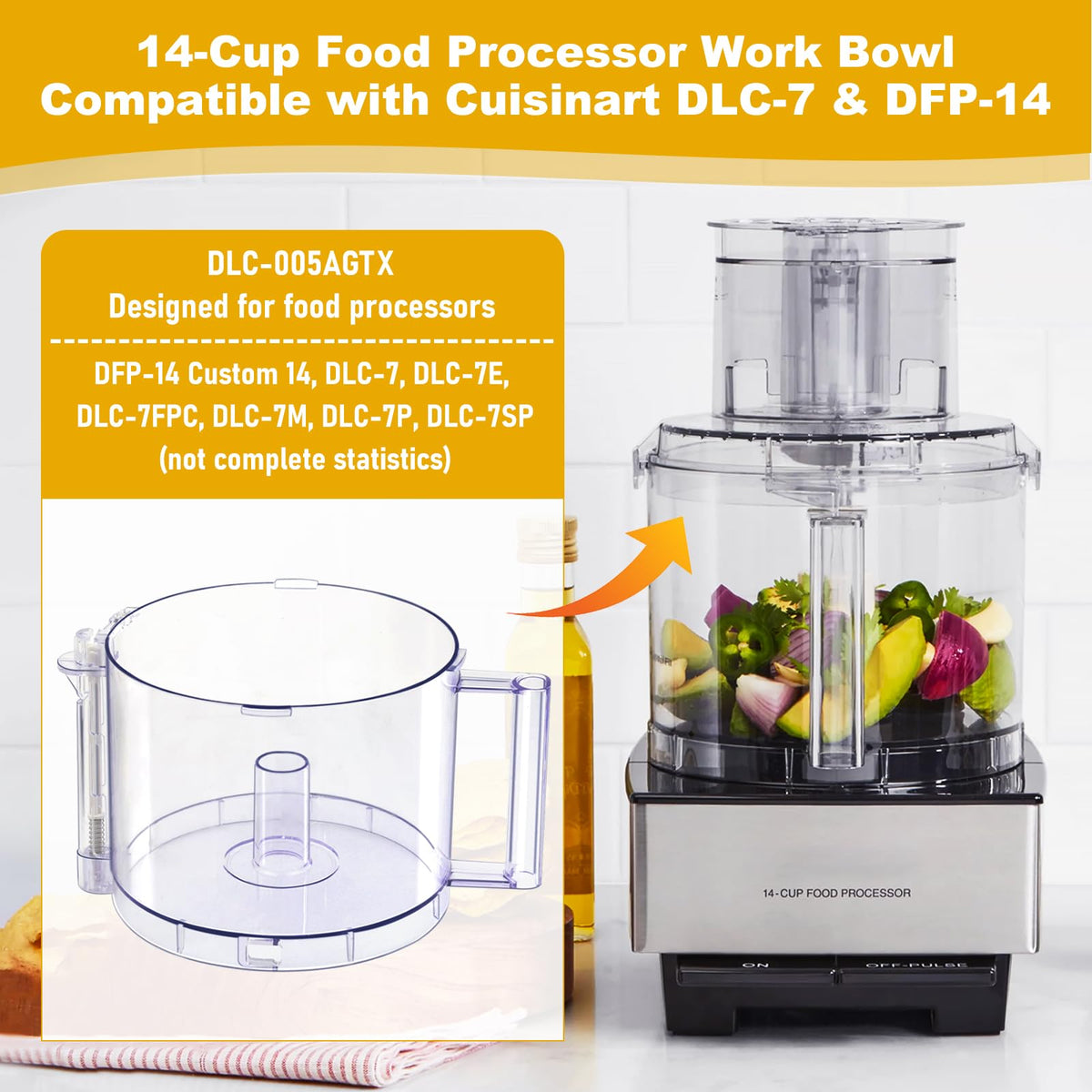 14-Cup Food Processor Work Bowl with Gray Handle I941