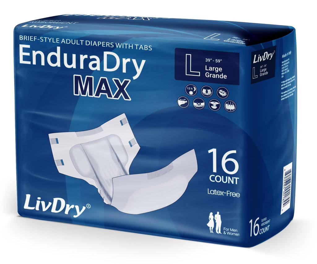 Adult Diapers with Tabs, Large, 16-Pack T31946
