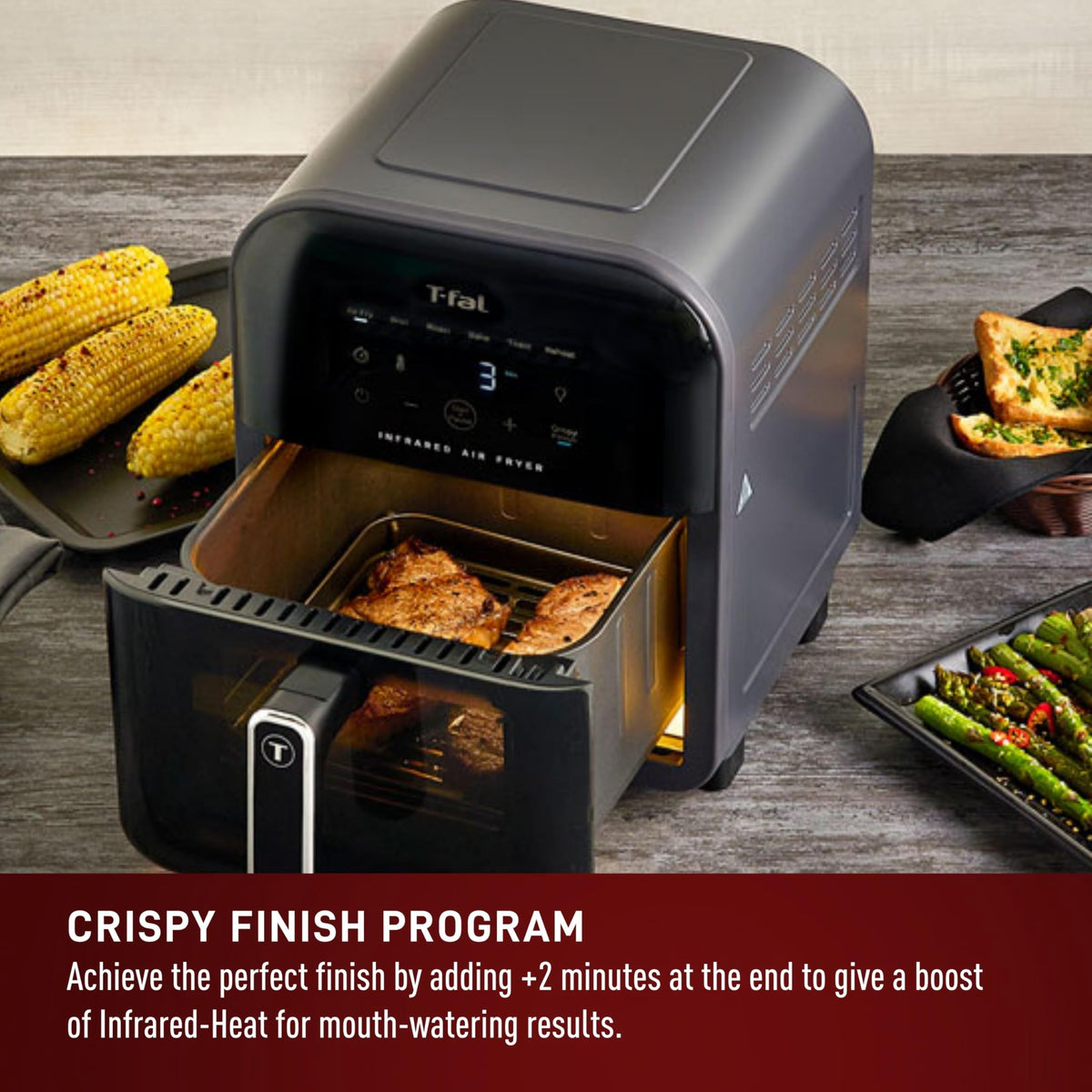 Infrared Air Fryer Toaster Oven Combo, 6 Qt Digital Touch Screen, 1550W, Black I516