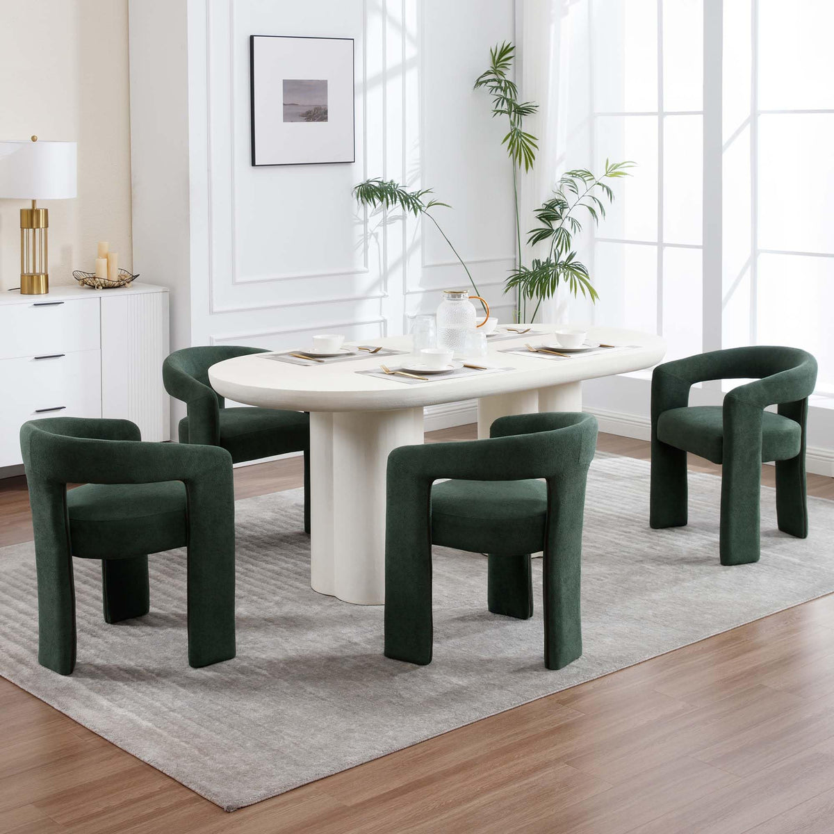 Green Upholstered Dining Chairs Set of 2 D409657