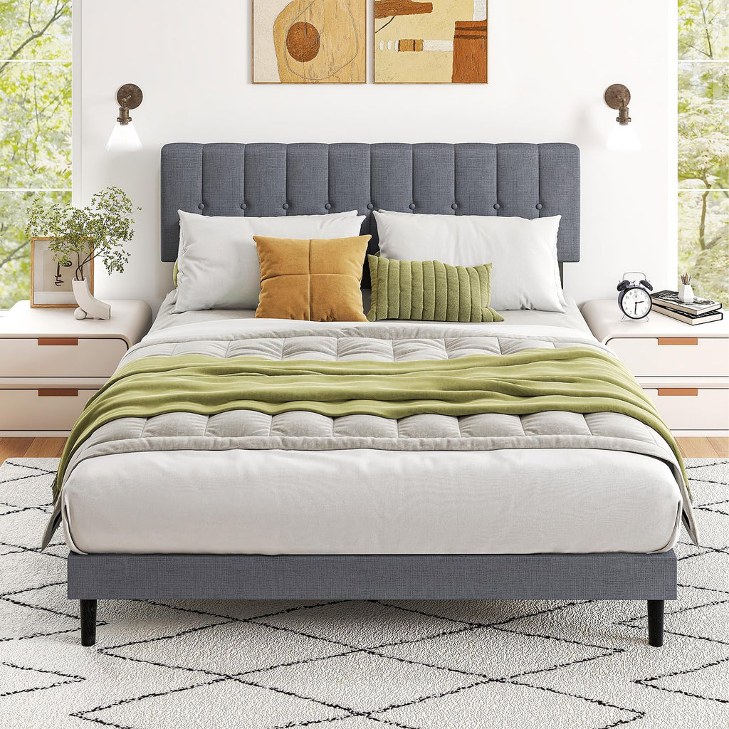 Queen Size Bed Frame with Headboard J1357
