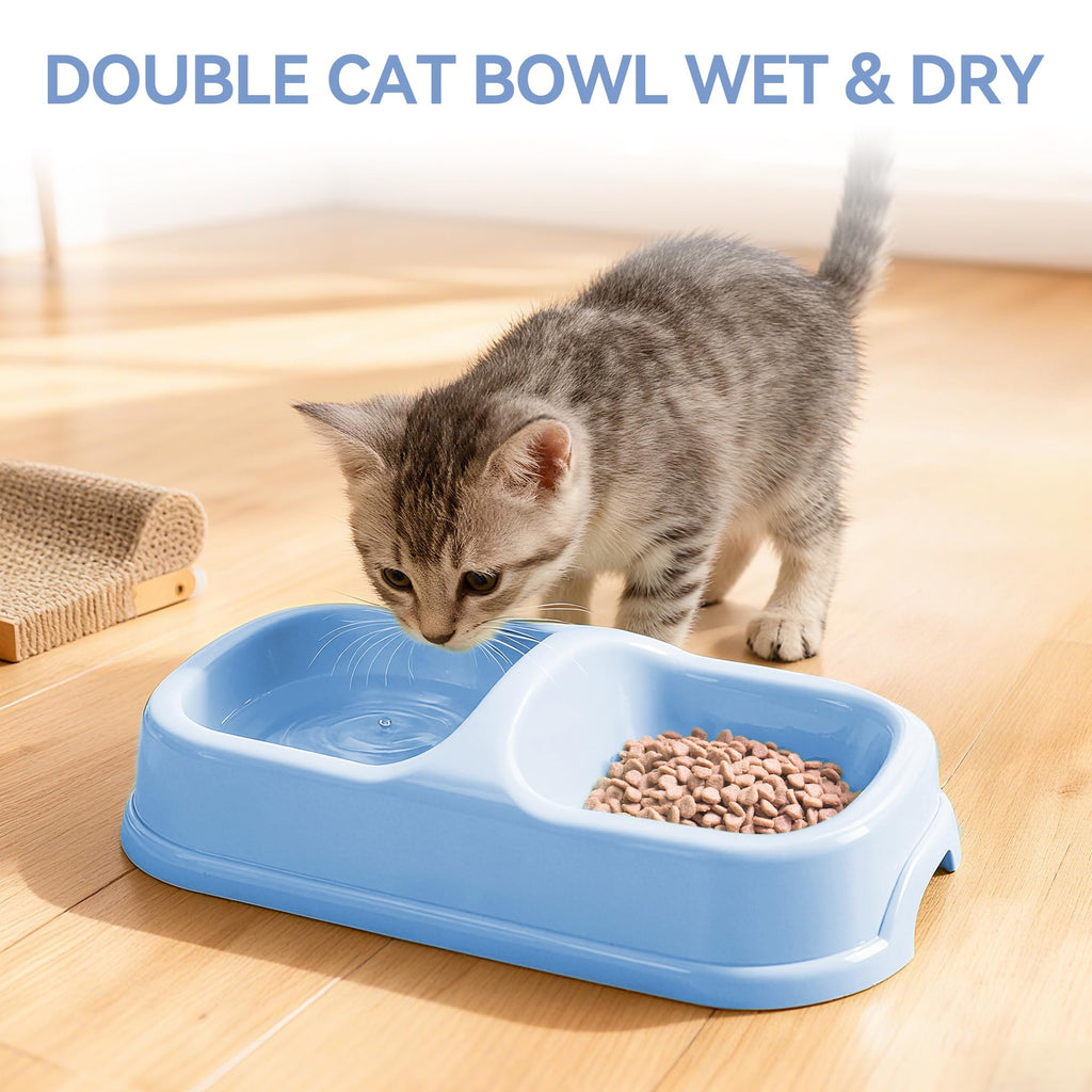 Cat Litter Box Set with Litter Scoop, Double Dish Cat Bowl, Mouse and Ball Toy L285