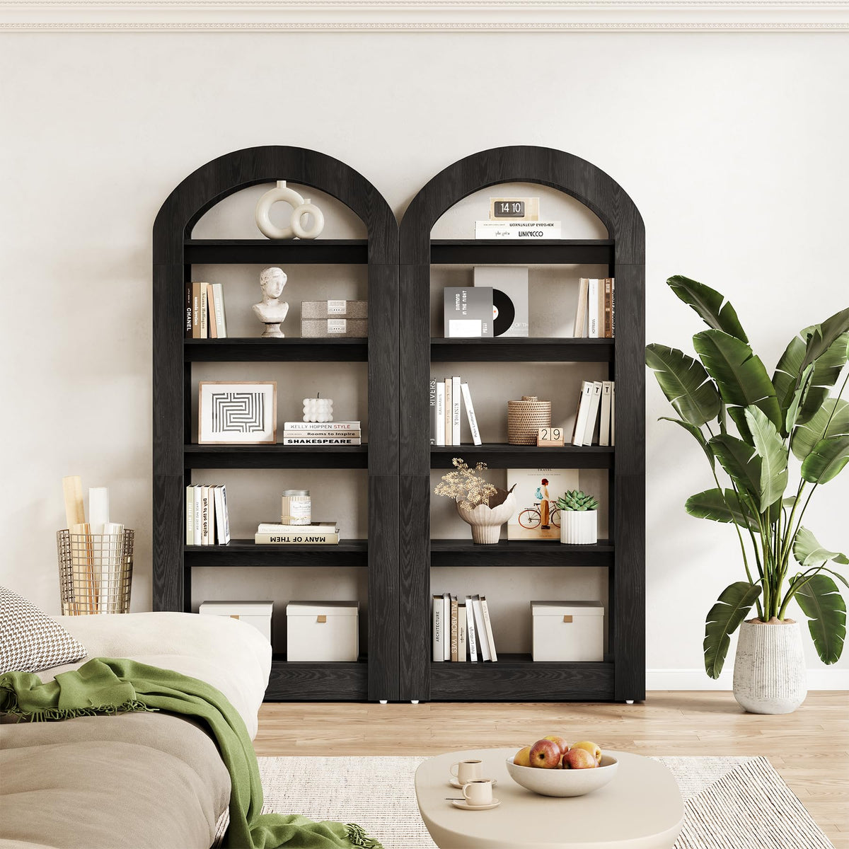 5-Tier Arch-Shaped Wooden Bookshelf R633659