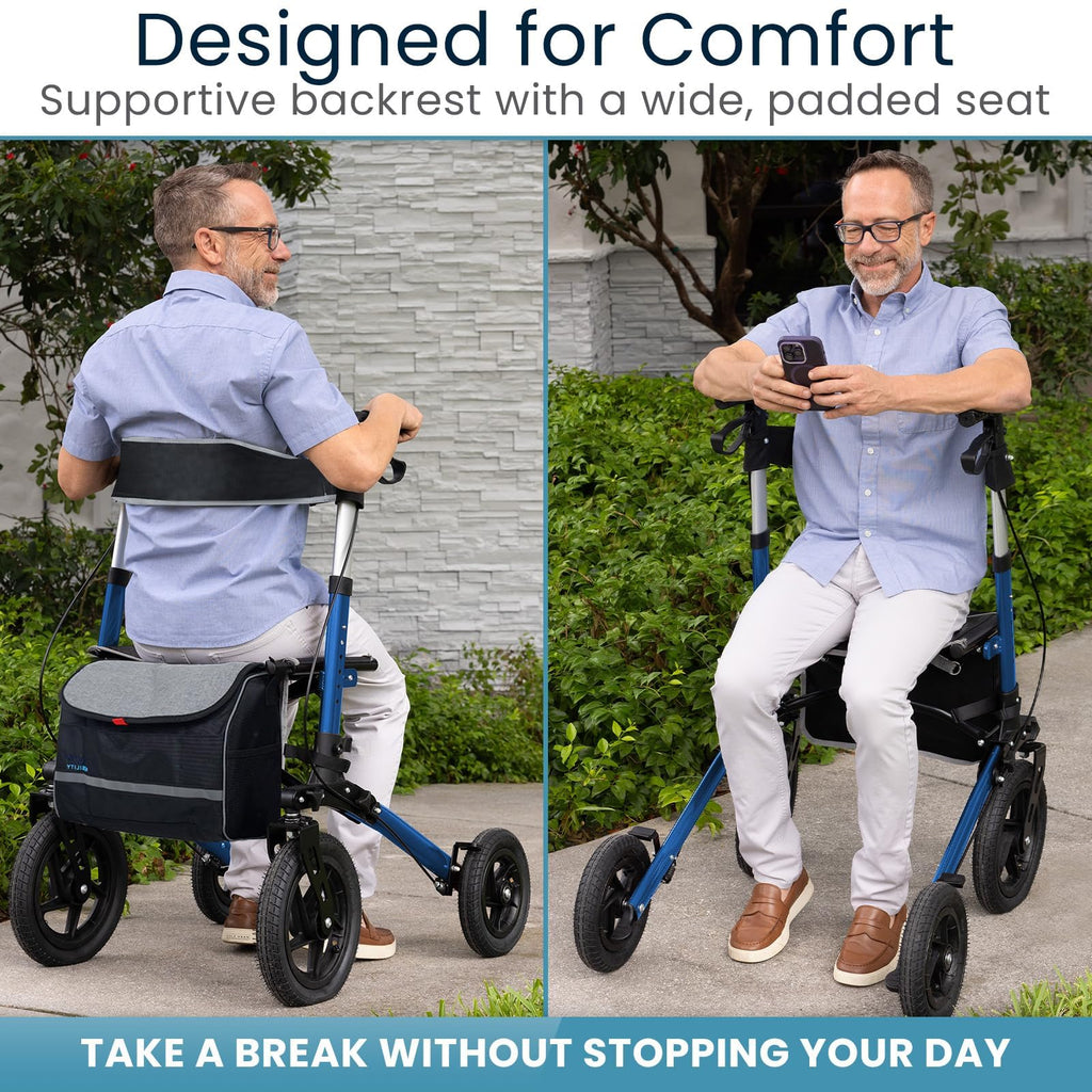 All-Terrain Rollator Walker with 12” Pneumatic Wheels U4610