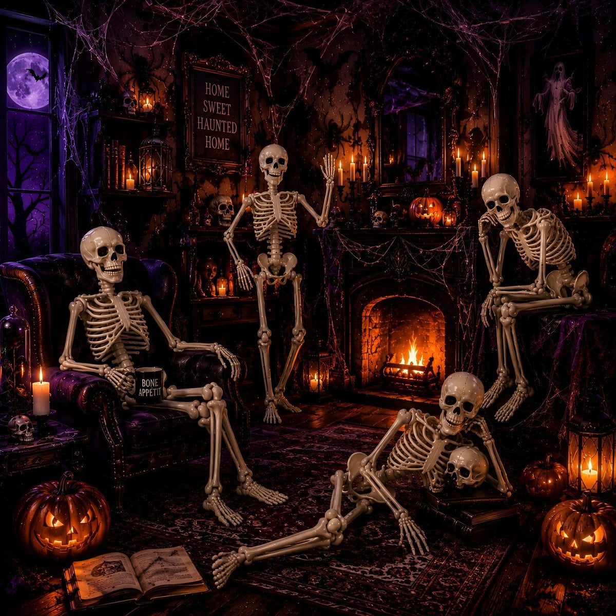 5.4 ft Posable Halloween Skeleton with Movable Joints U7006