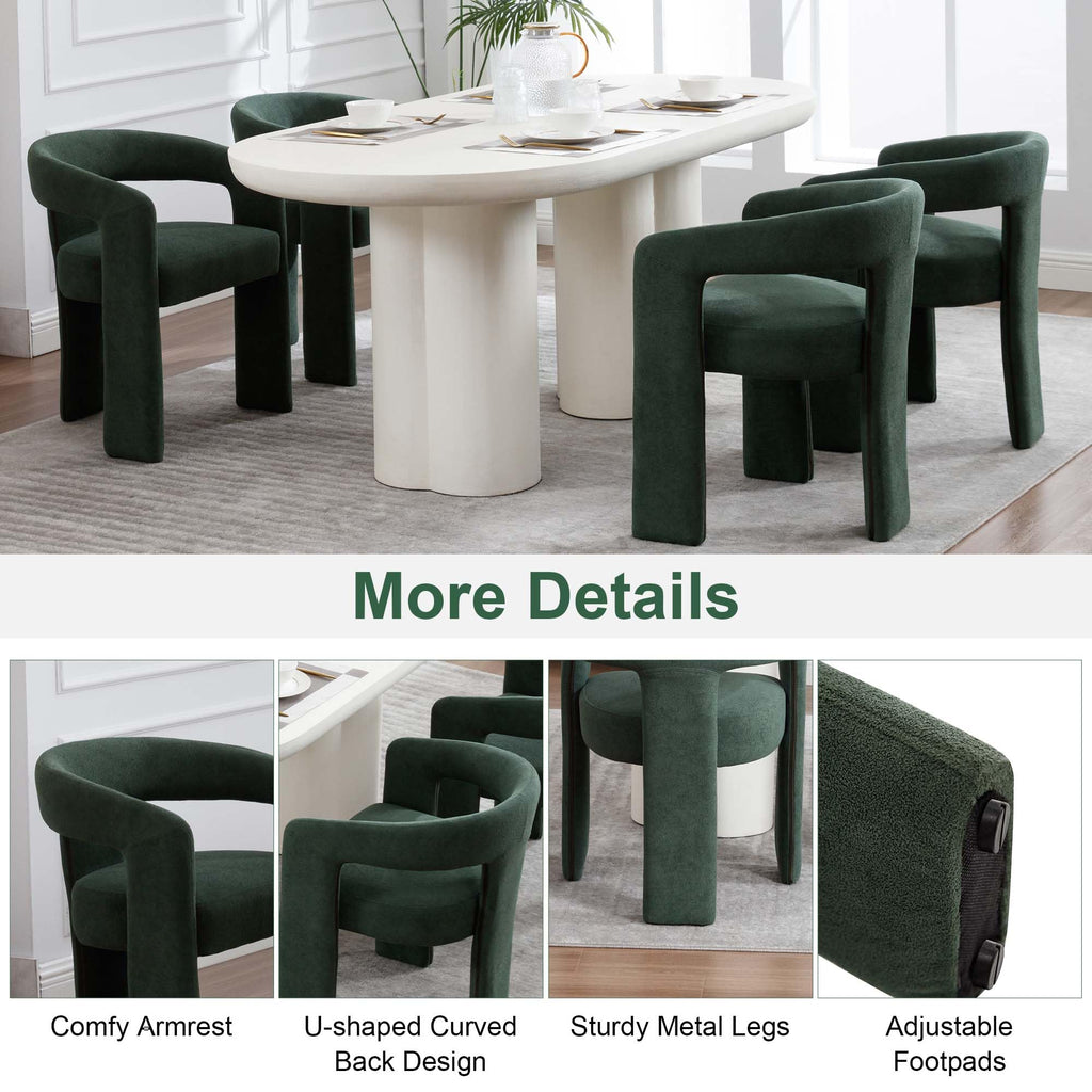 Green Upholstered Dining Chairs Set of 2 D409657