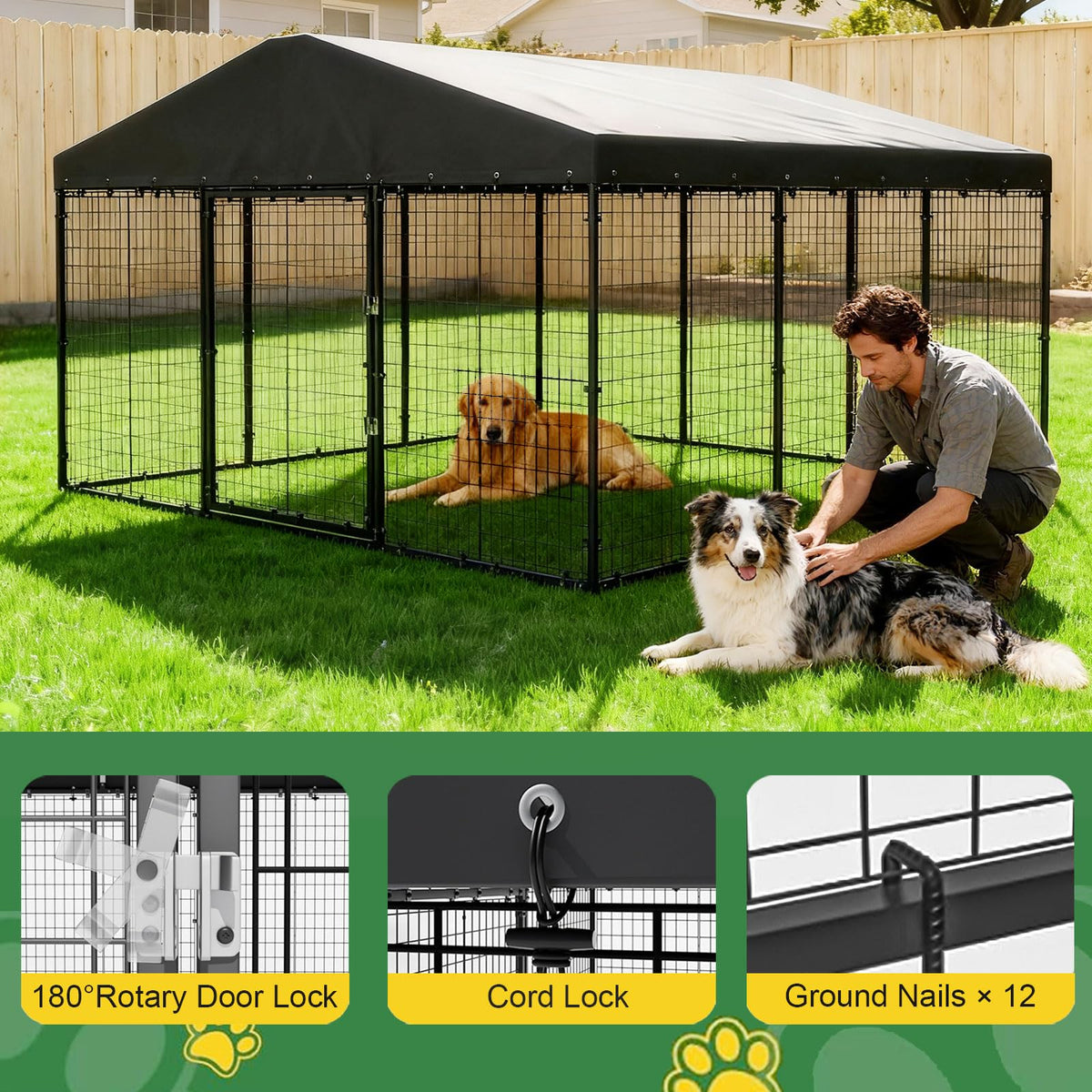 10 x 10 x 6 FT Outdoor Dog Kennel L651411