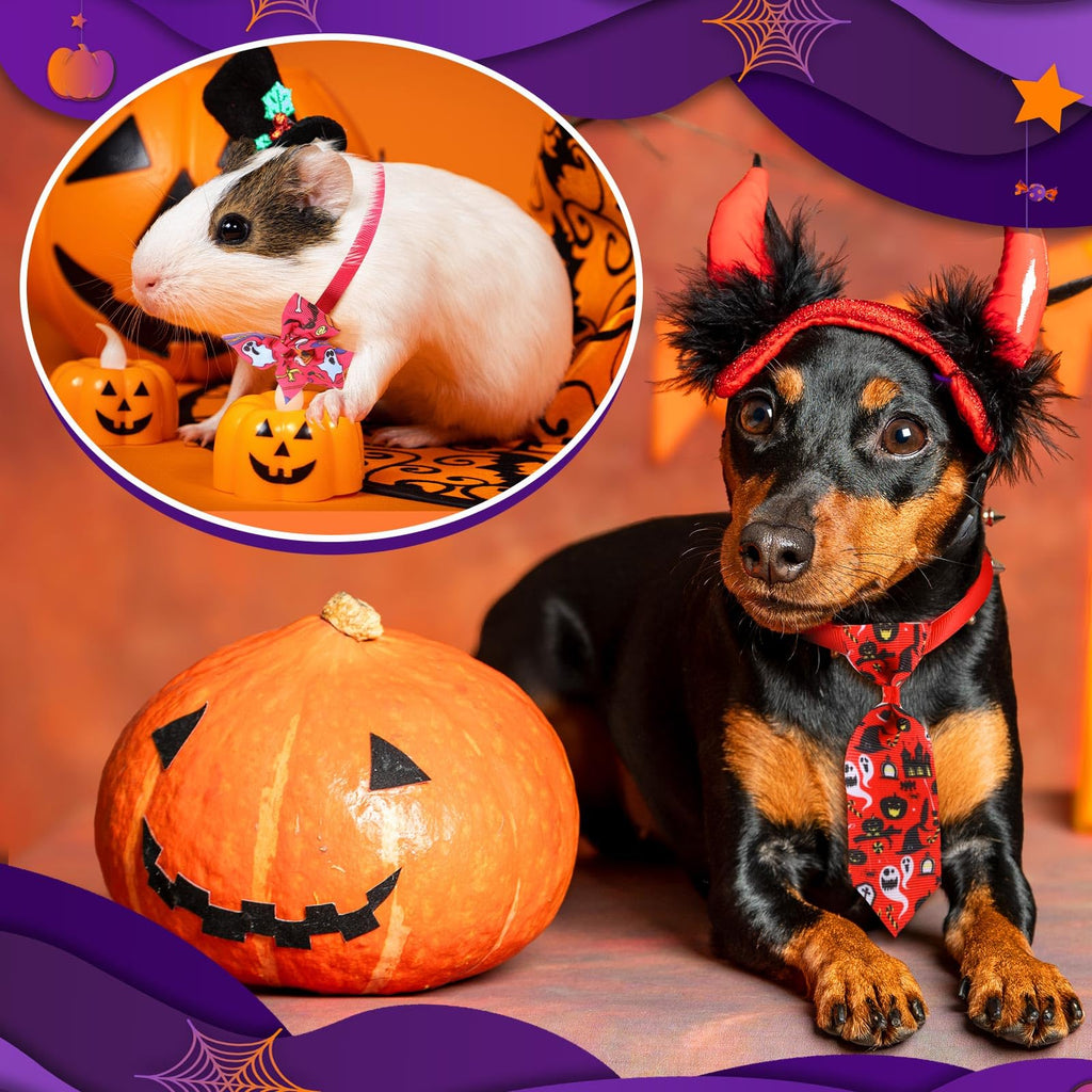 240 Pcs Halloween Dog Bows Tie Collars S486477