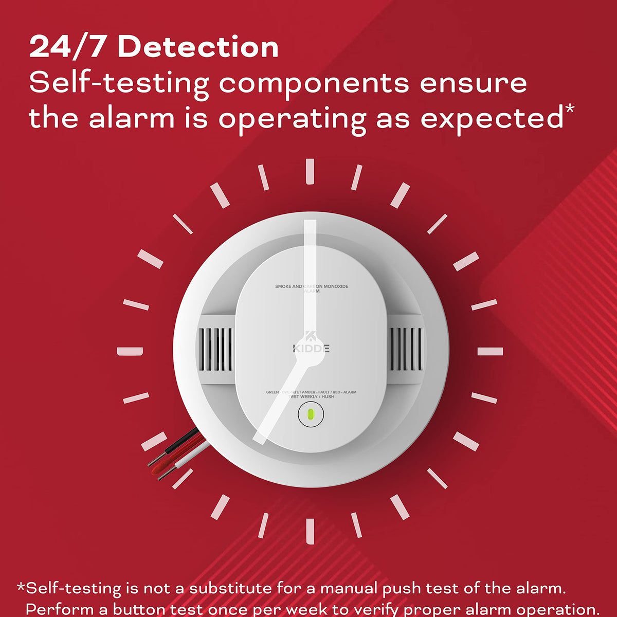 Hardwired Smoke & Carbon Monoxide Detector with Battery Backup, 2 Pack V2259