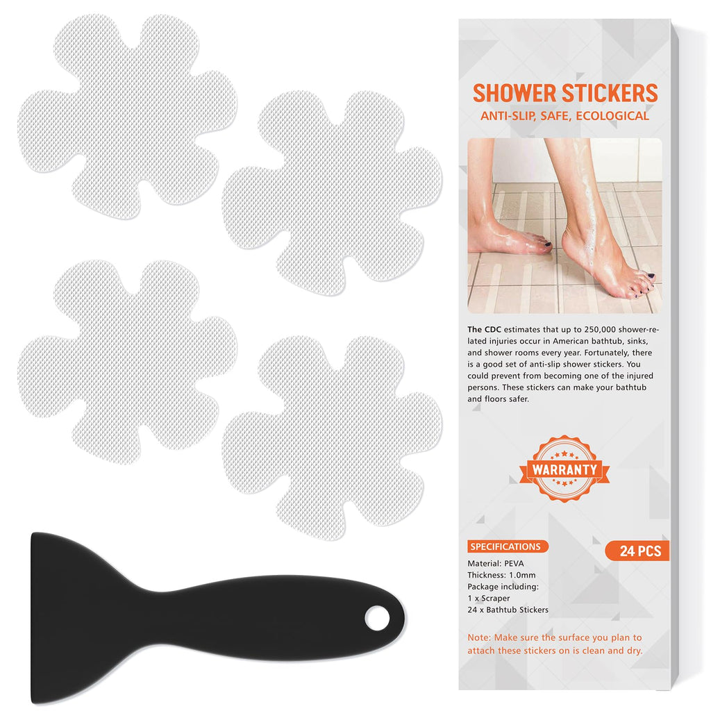 24 PCS Clear Non Slip Bathtub Stickers Y12675
