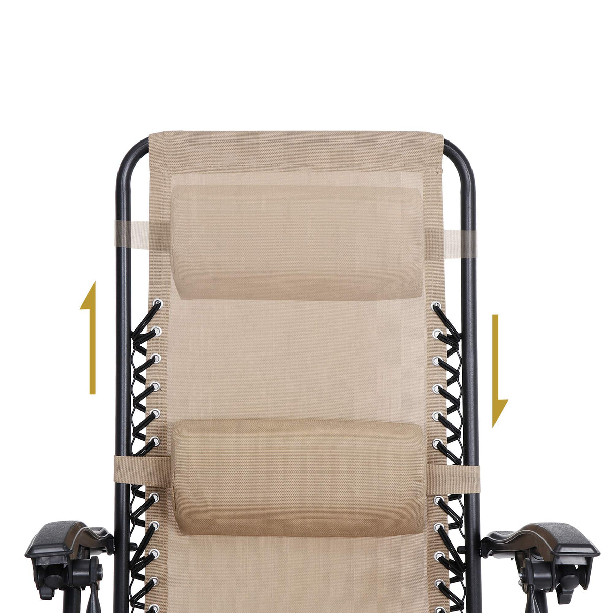 Zero Gravity Chair Set of 2 Folding Recliner with Cup Holder Tray and Pillow T5551