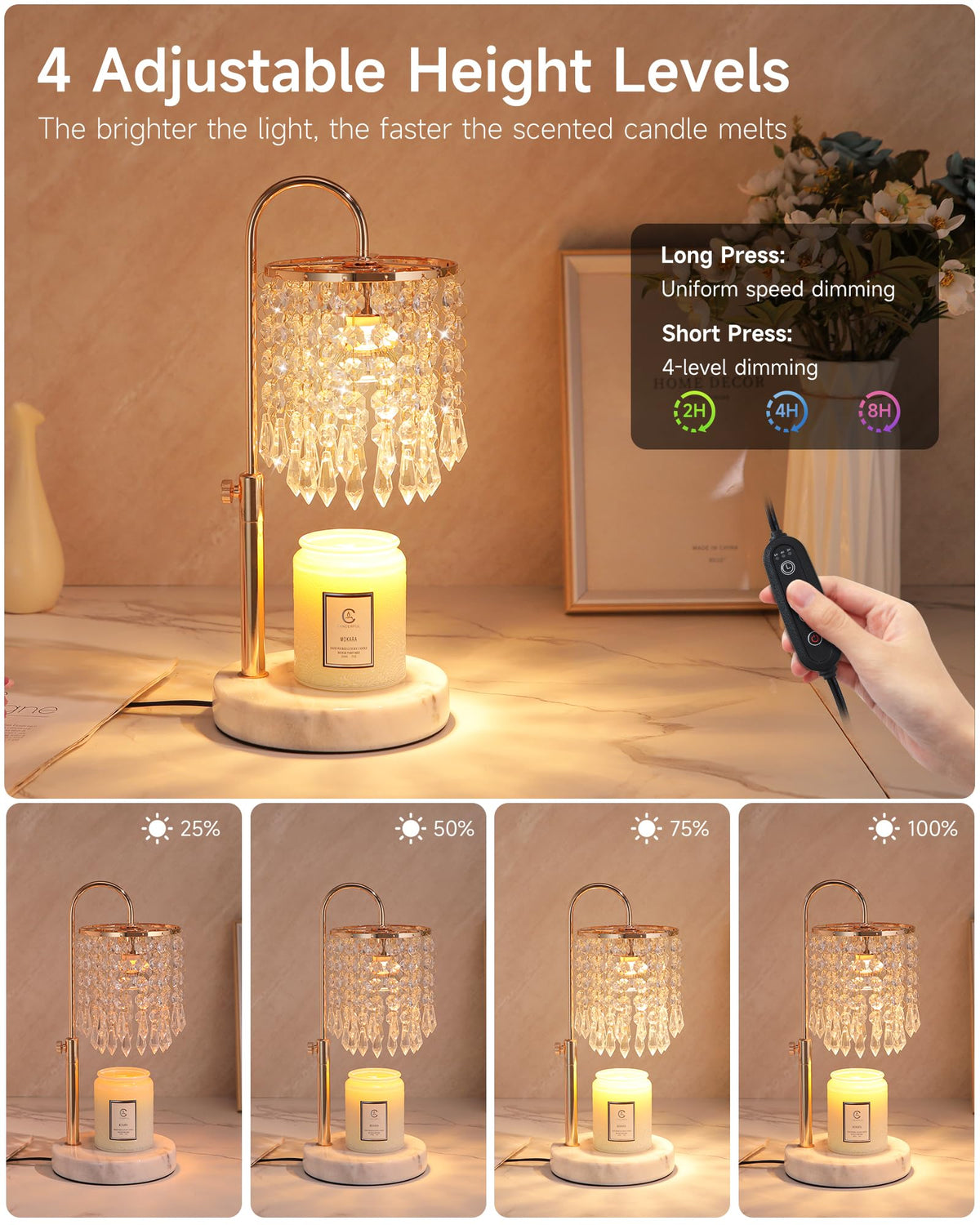 Candle Warmer Lamp with Timer Dimmer and 3 Bulbs W487151
