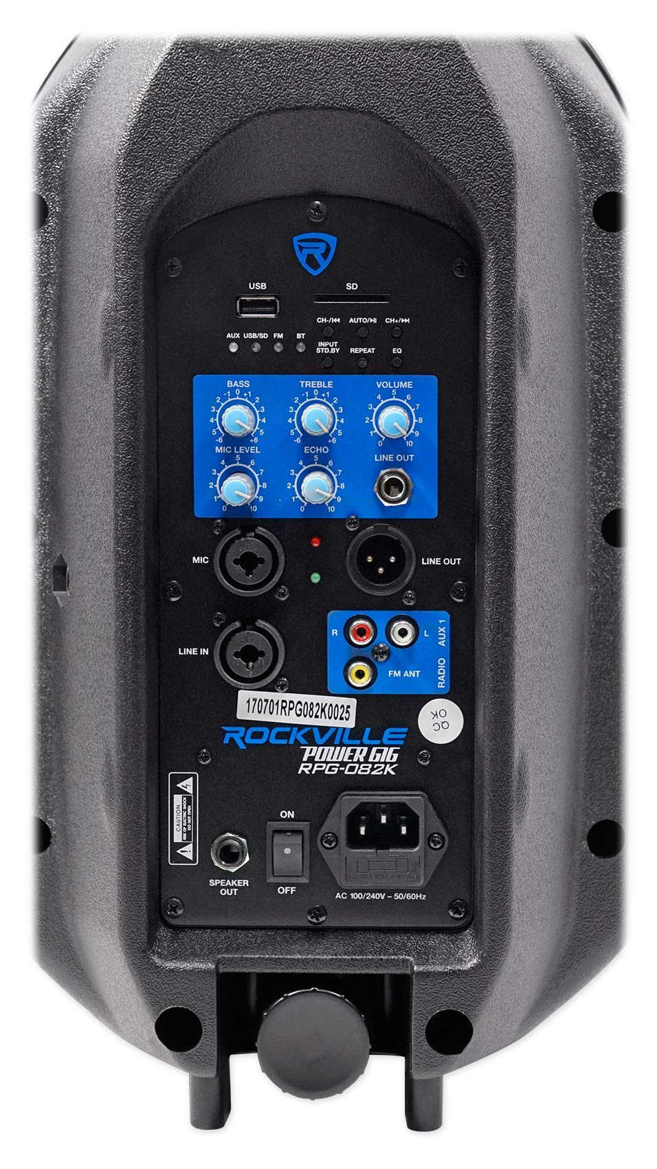 Powered PA Speaker Package with Mic Stands Cables H7006