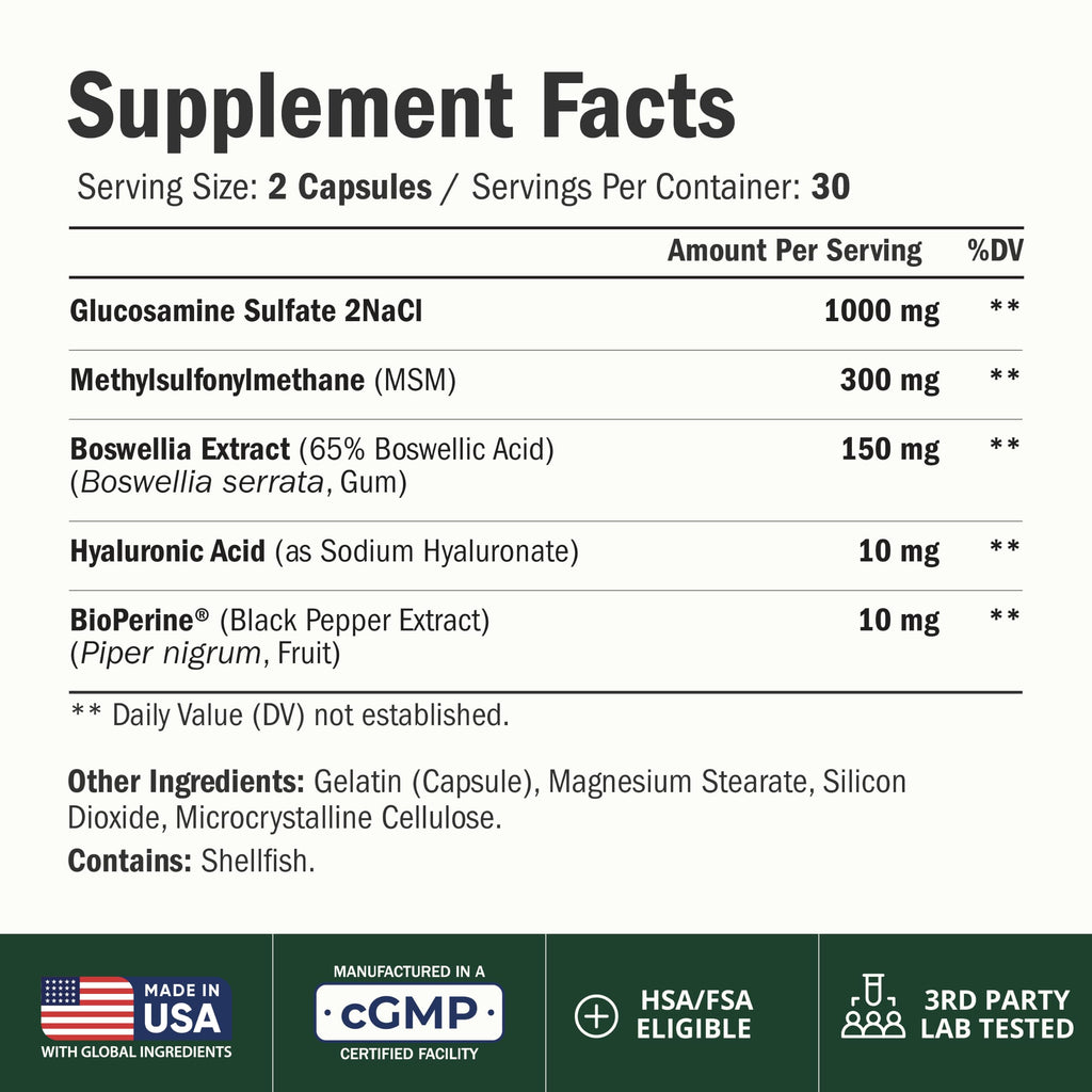 Glucosamine Sulfate 1000mg Joint Supplement 60 Caps J263983