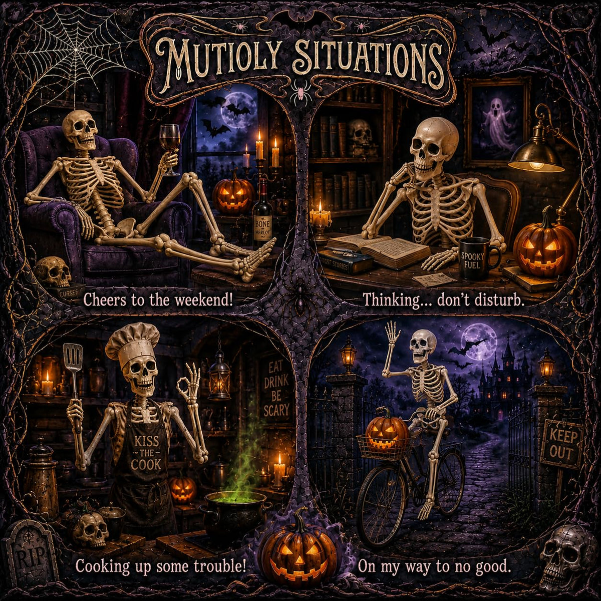 5.4 ft Posable Halloween Skeleton with Movable Joints U7006