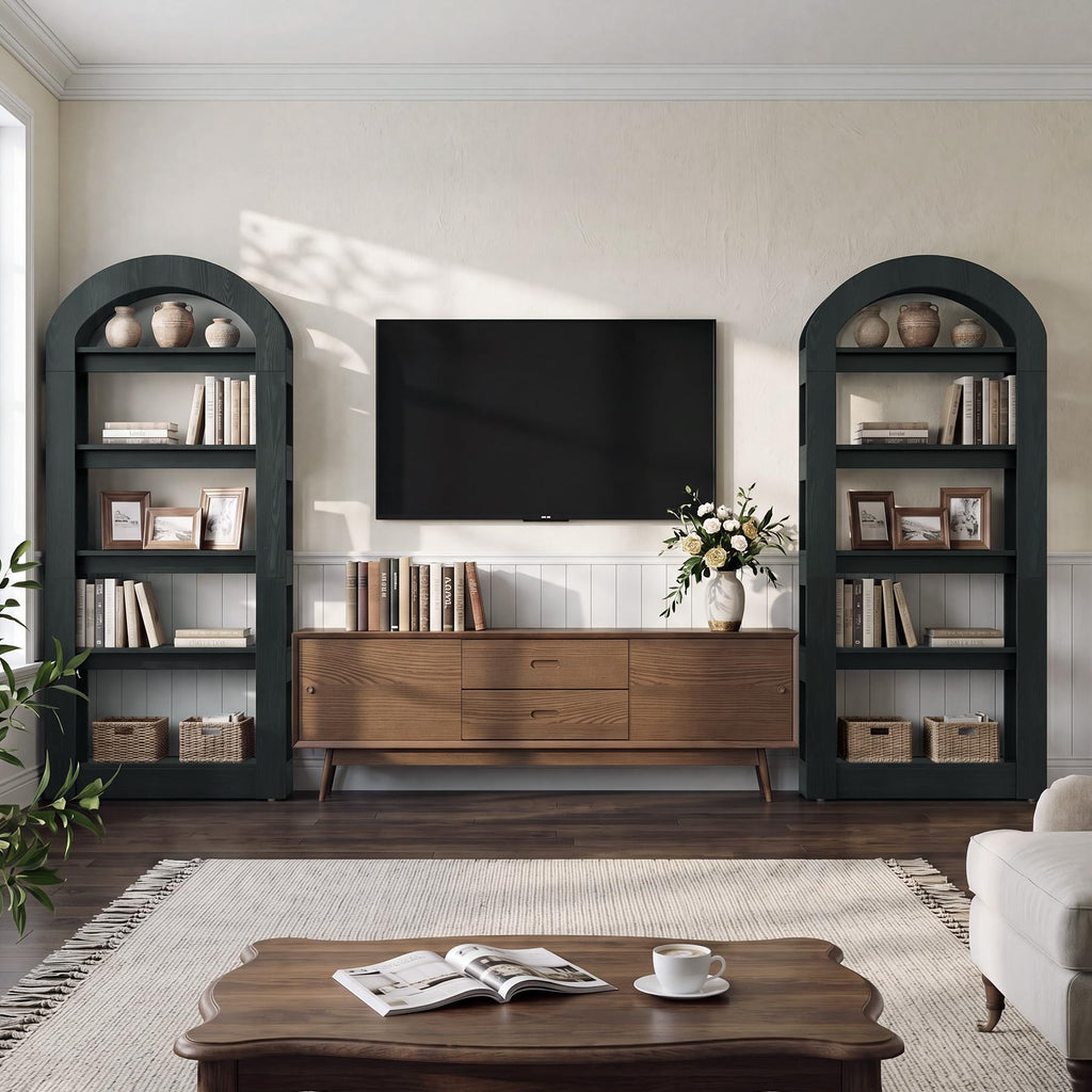 5-Tier Arch-Shaped Wooden Bookshelf R633659
