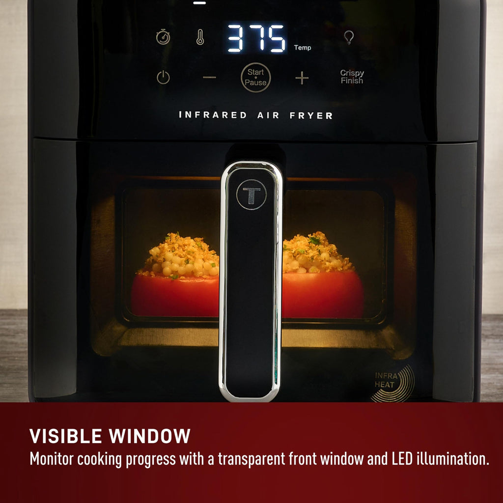 Infrared Air Fryer Toaster Oven Combo, 6 Qt Digital Touch Screen, 1550W, Black I516