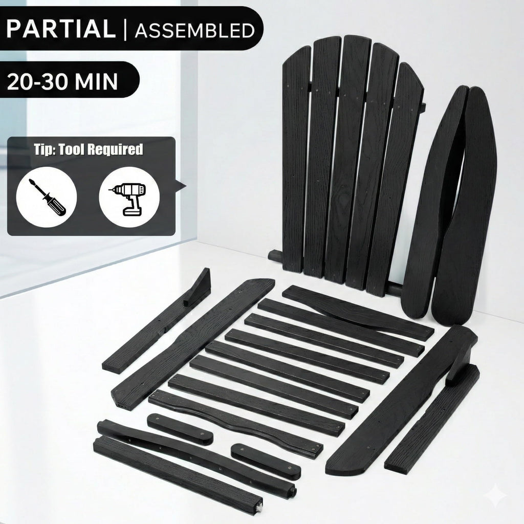 Folding Solid Cedar Wood Adirondack Chair S20053