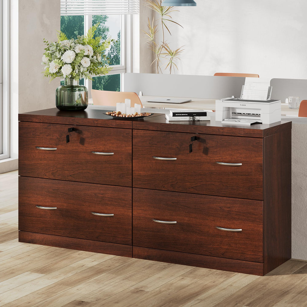 2 Drawer Wood File Cabinet with Lock C93732