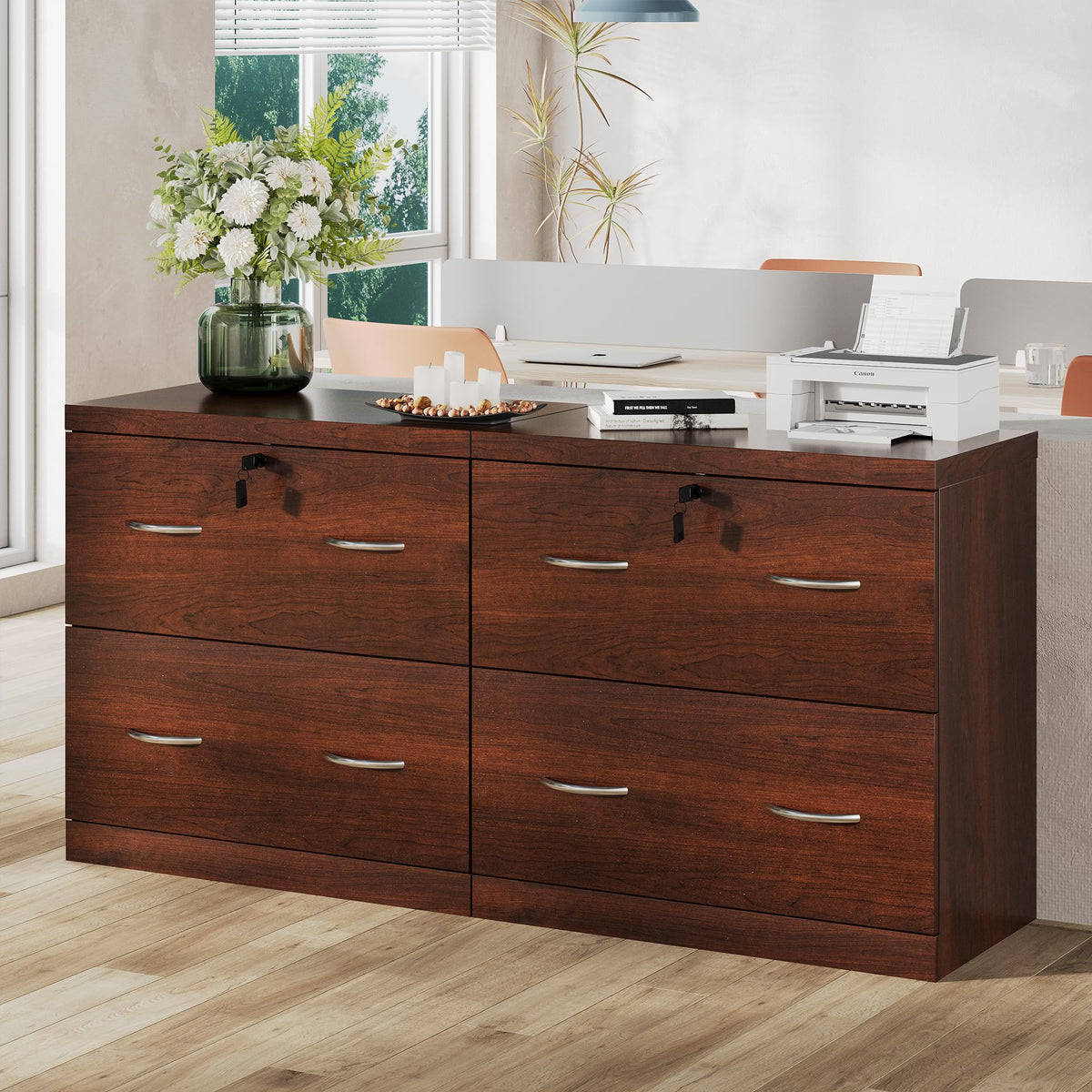 2 Drawer Wood File Cabinet with Lock C93732