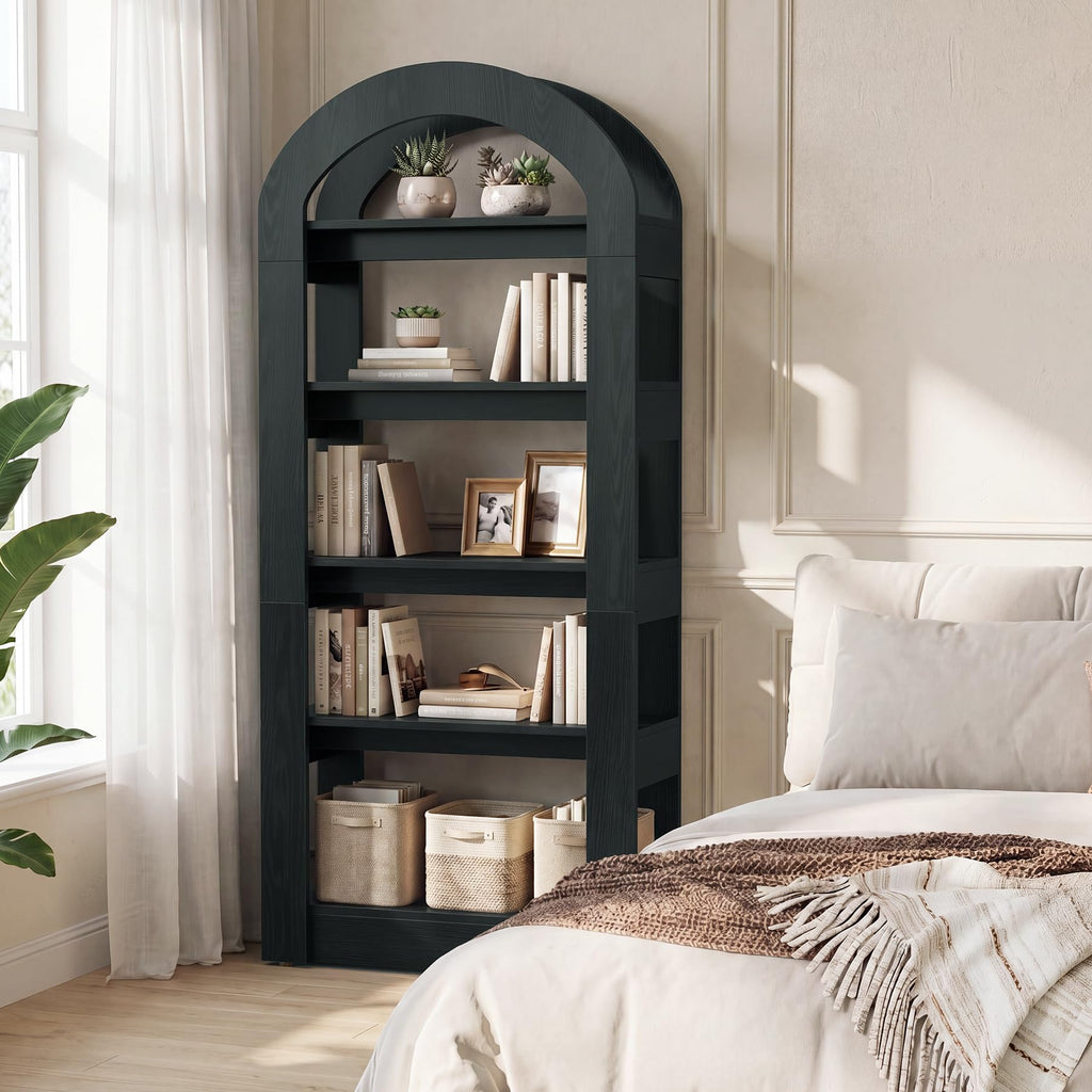 5-Tier Arch-Shaped Wooden Bookshelf R633659