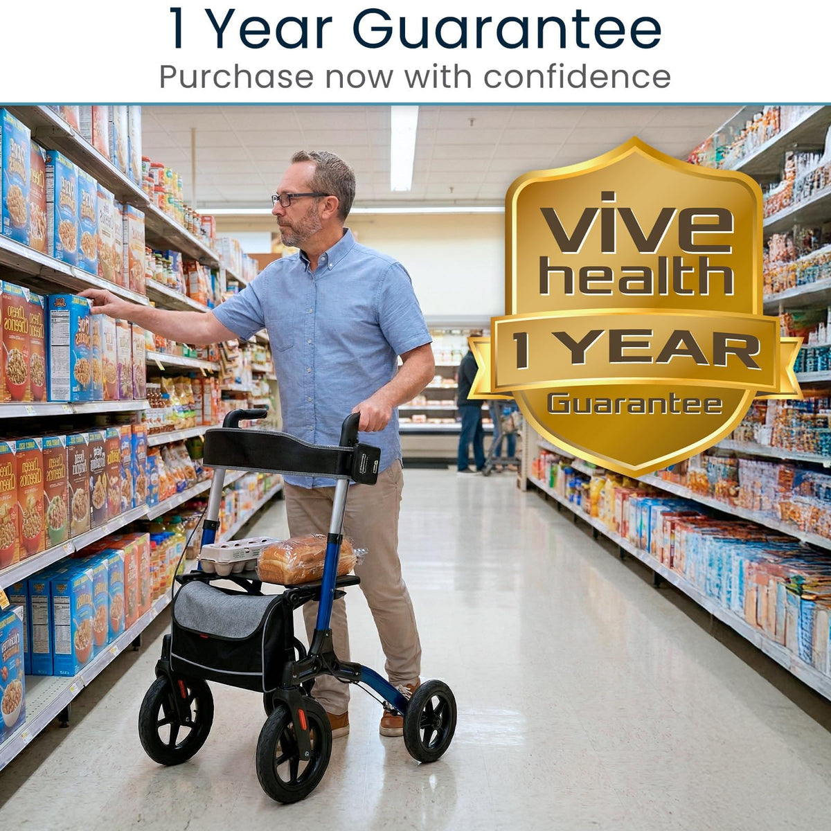 All-Terrain Rollator Walker with 12” Pneumatic Wheels U4610