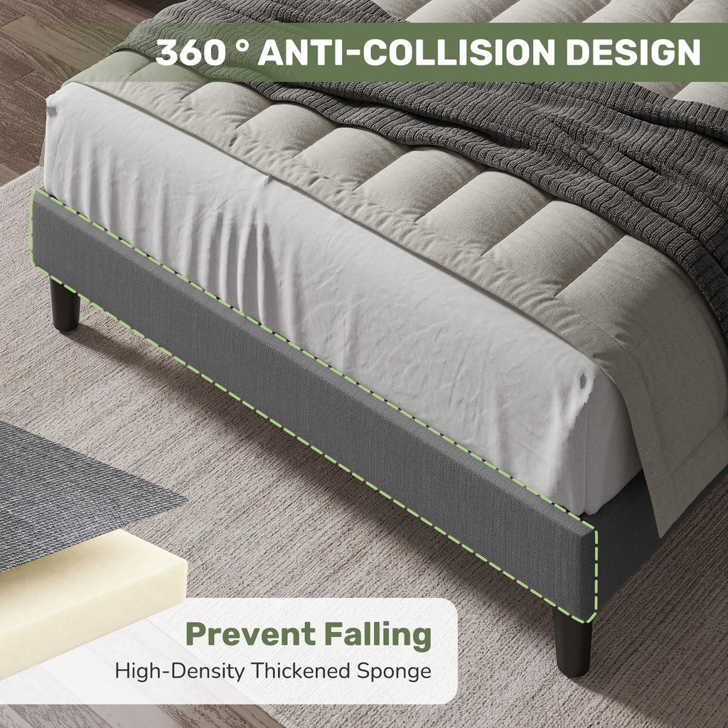 Queen Size Bed Frame with Headboard J1357