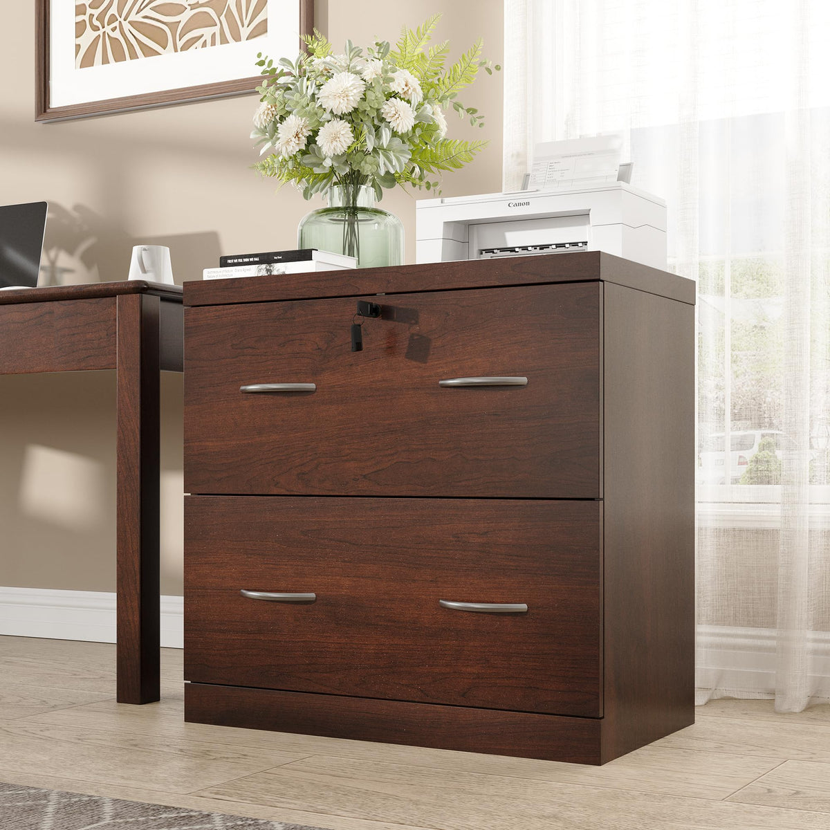 2 Drawer Wood File Cabinet with Lock C93732