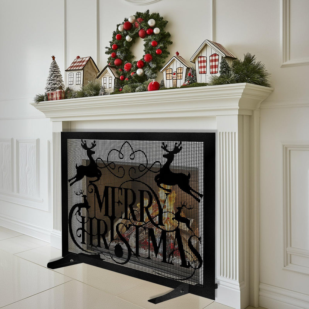 Christmas Fireplace Screen I352
