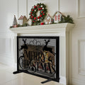 Christmas Fireplace Screen I352