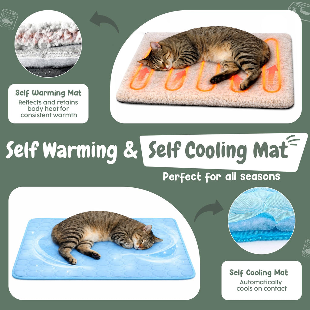 Insulated Outdoor Cat House with Self Warming & Self Cooling Mat F423534