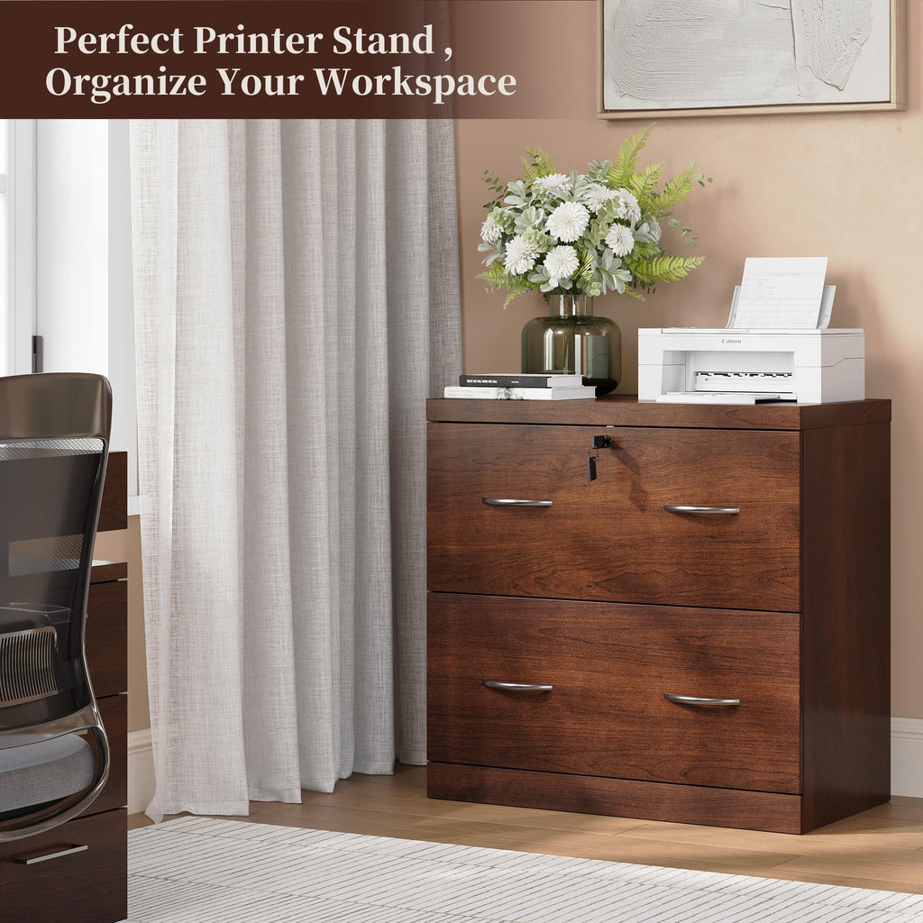 2 Drawer Wood File Cabinet with Lock C93732