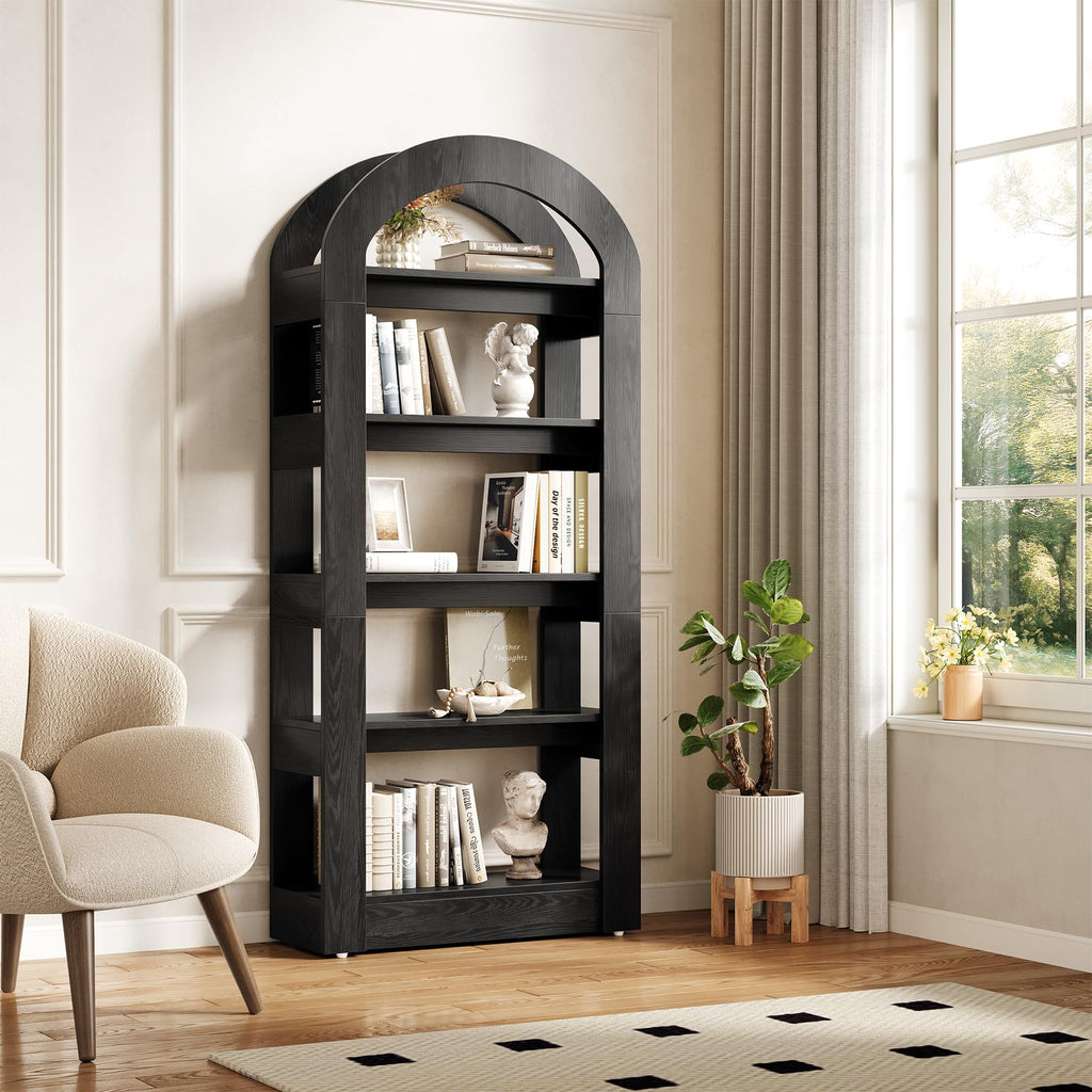 5-Tier Arch-Shaped Wooden Bookshelf R633659